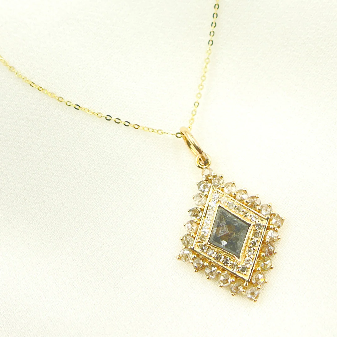 14K Solid Gold Charm Mix Shape Pendants with Diamonds. KG82 - Image 5