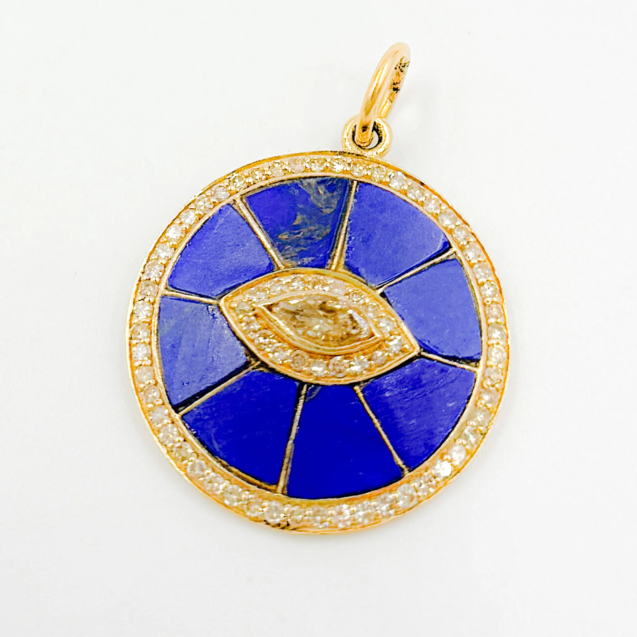 KG83. 14K Solid Gold Round Eye Pendant - Image 3