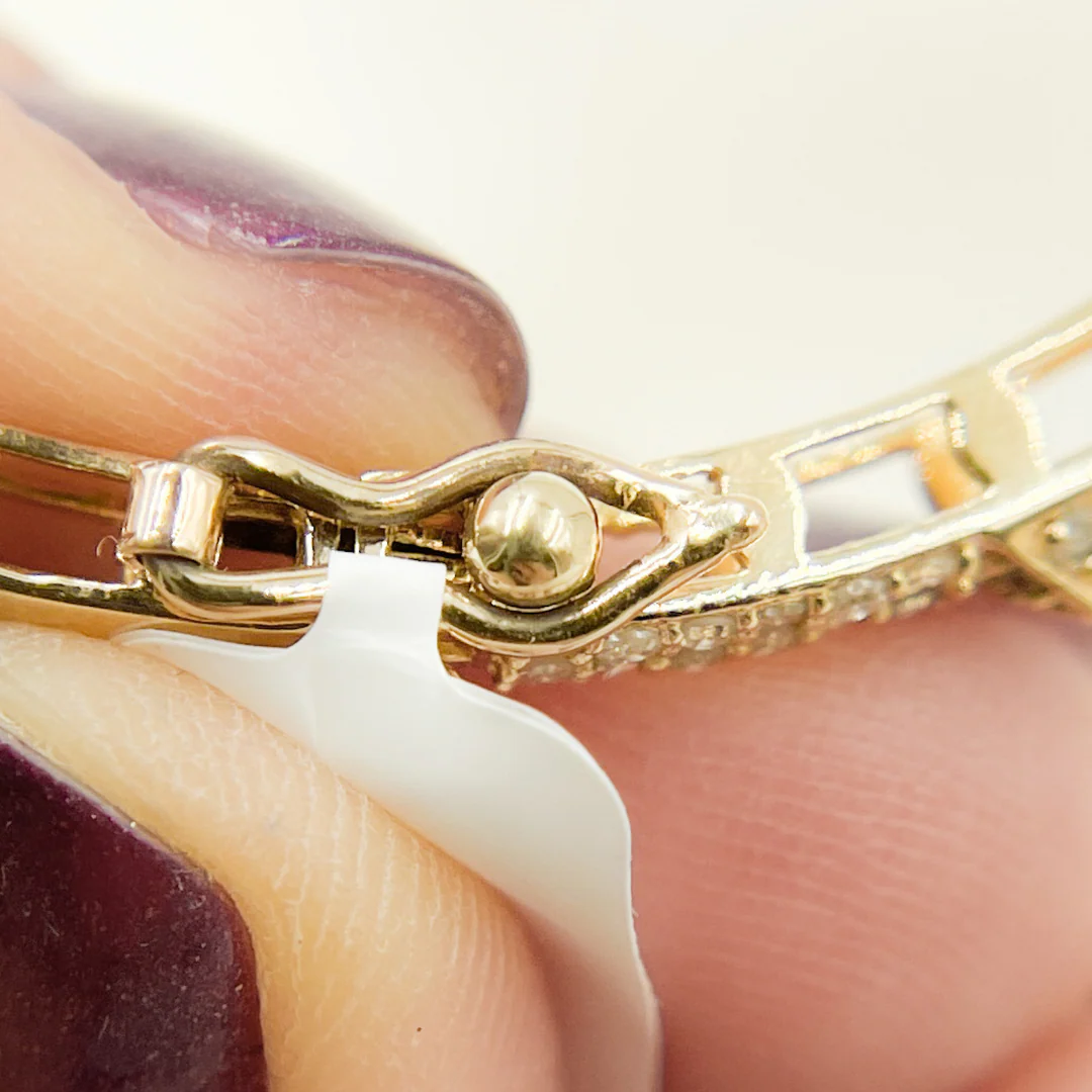 KG97. 14K Solid Gold Bangle with Diamonds - Image 7