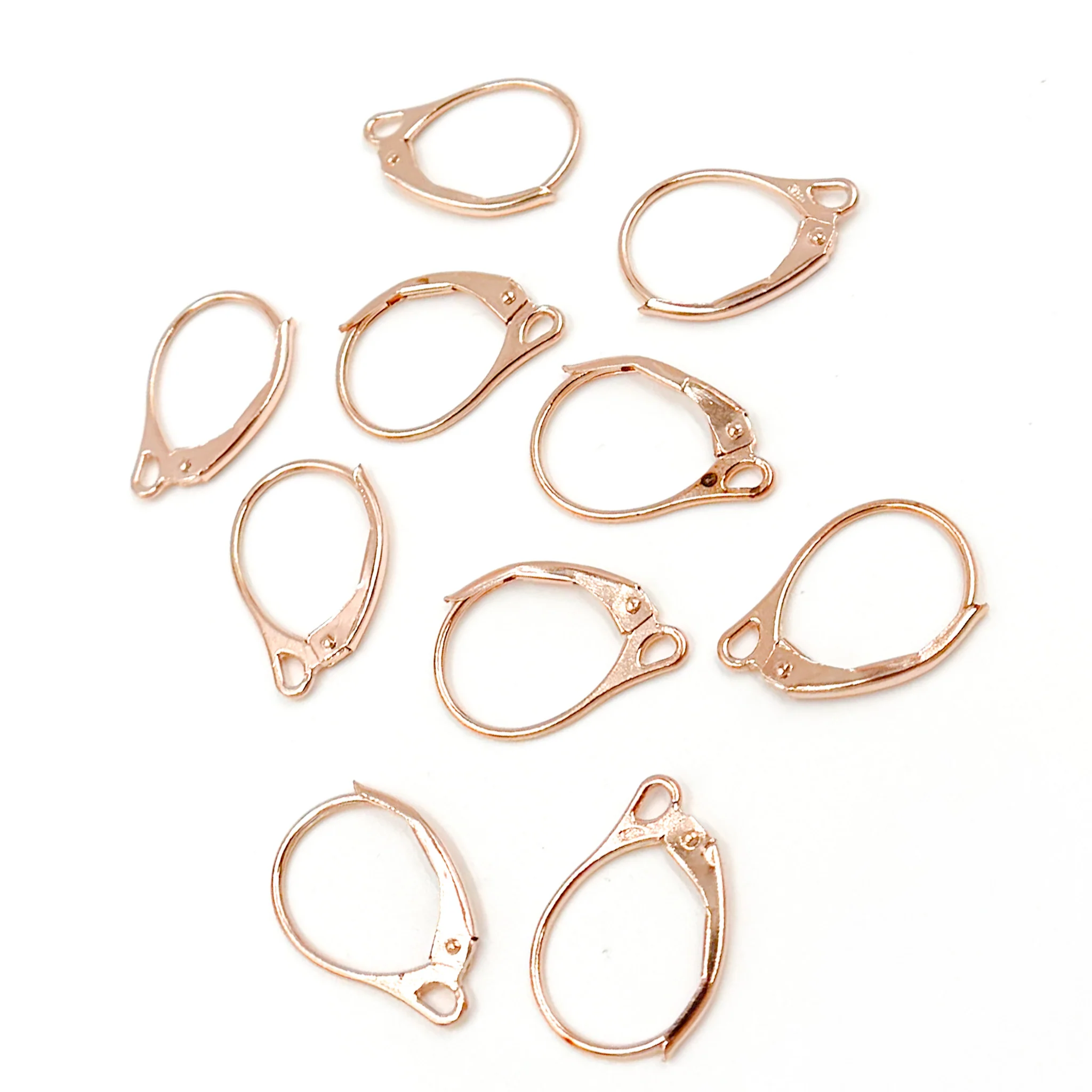 LB0RGP. Rose Gold Plated Plain Leverback - Image 3