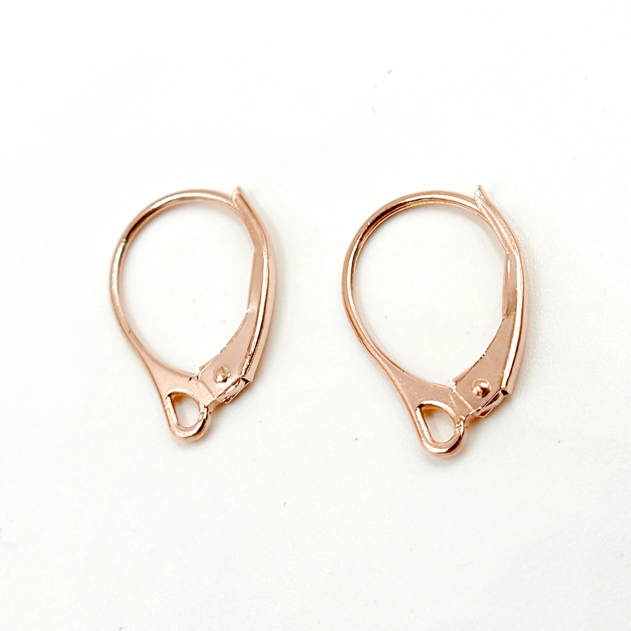 LB0RGP. Rose Gold Plated Plain Leverback - Image 4