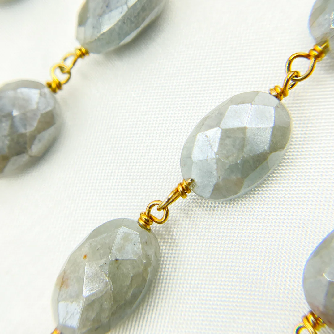 Milky Aquamarine Gold Plated Wire Chain. AQU16 - Image 4
