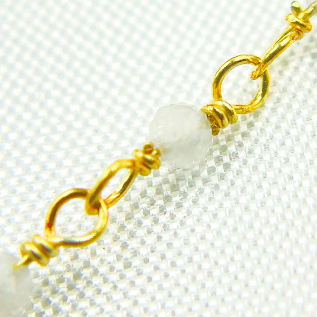 Moonstone Wire Wrap Chain made with Gold Plated 925 Sterling Silver. MS37 - Image 2
