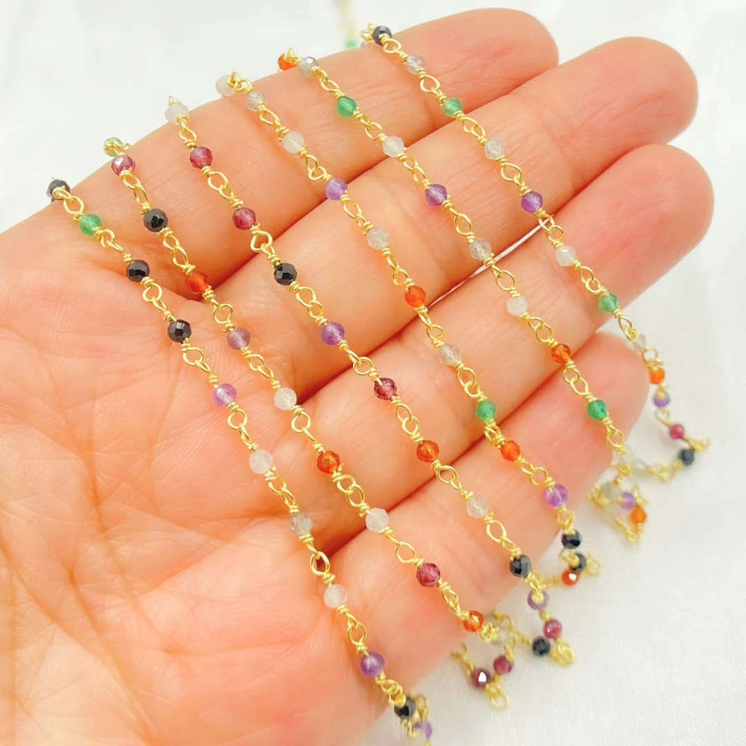 Multi Cubic Zirconia Wire Wrap Chain. MCZ11 - Image 4