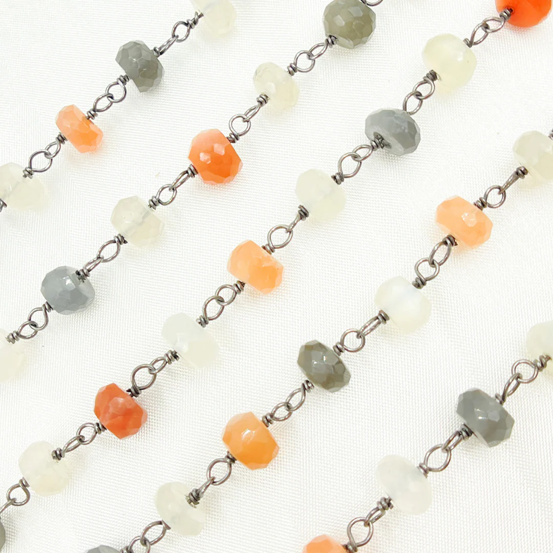 Multi Moonstone Oxidized Chain. MMS9 - Image 2