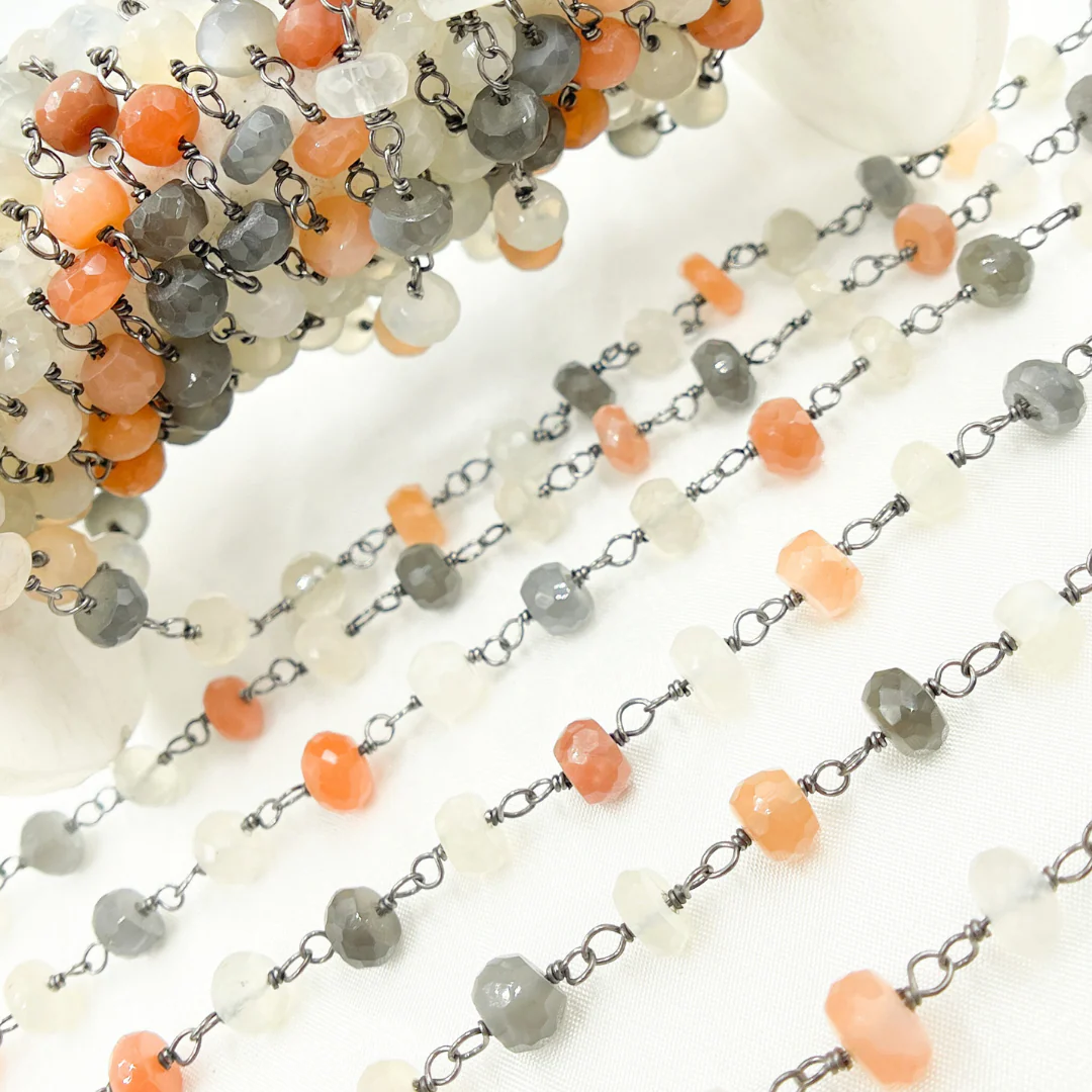 Multi Moonstone Oxidized Chain. MMS9 - Image 3