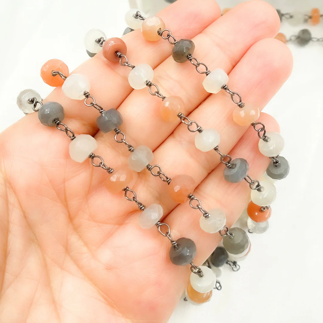 Multi Moonstone Oxidized Chain. MMS9 - Image 4