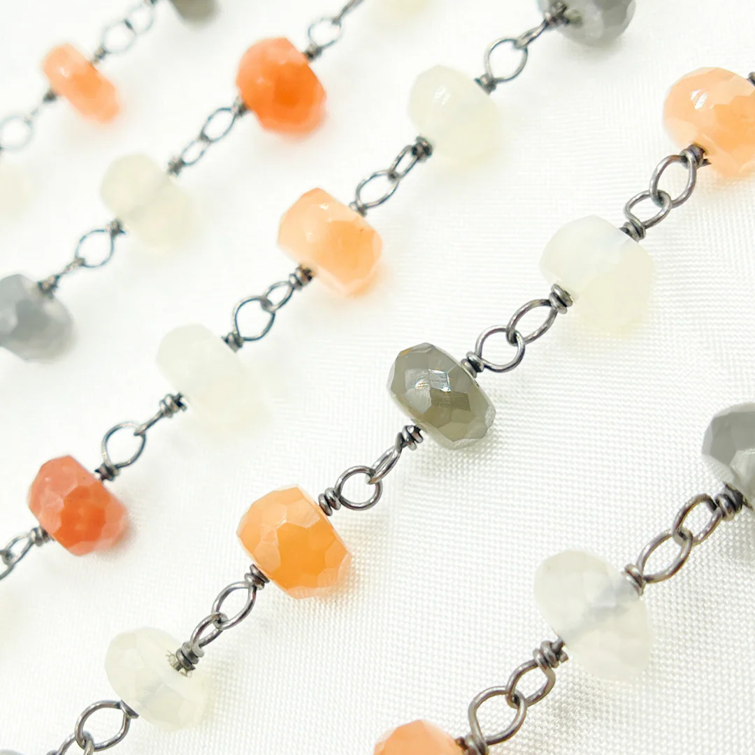 Multi Moonstone Oxidized Chain. MMS9 - Image 5