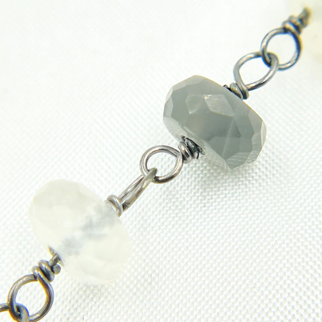 Multi Moonstone Oxidized Chain. MMS9 - Image 6