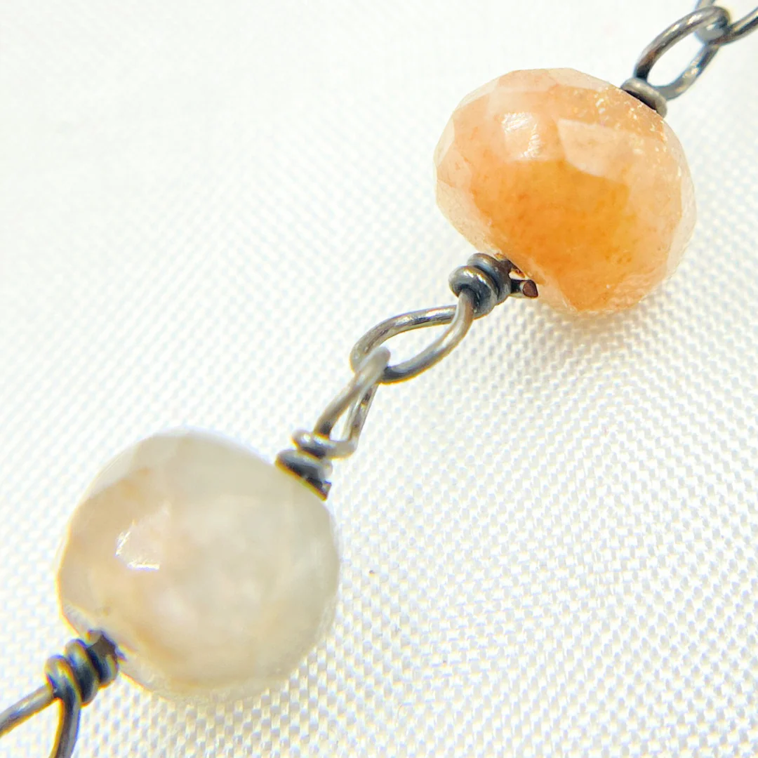 Multi Moonstone Oxidized Wire Chain. MMS18 - Image 3