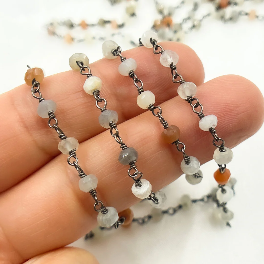 Multi Moonstone Wire Wrap Chain. MMS13 - Image 3