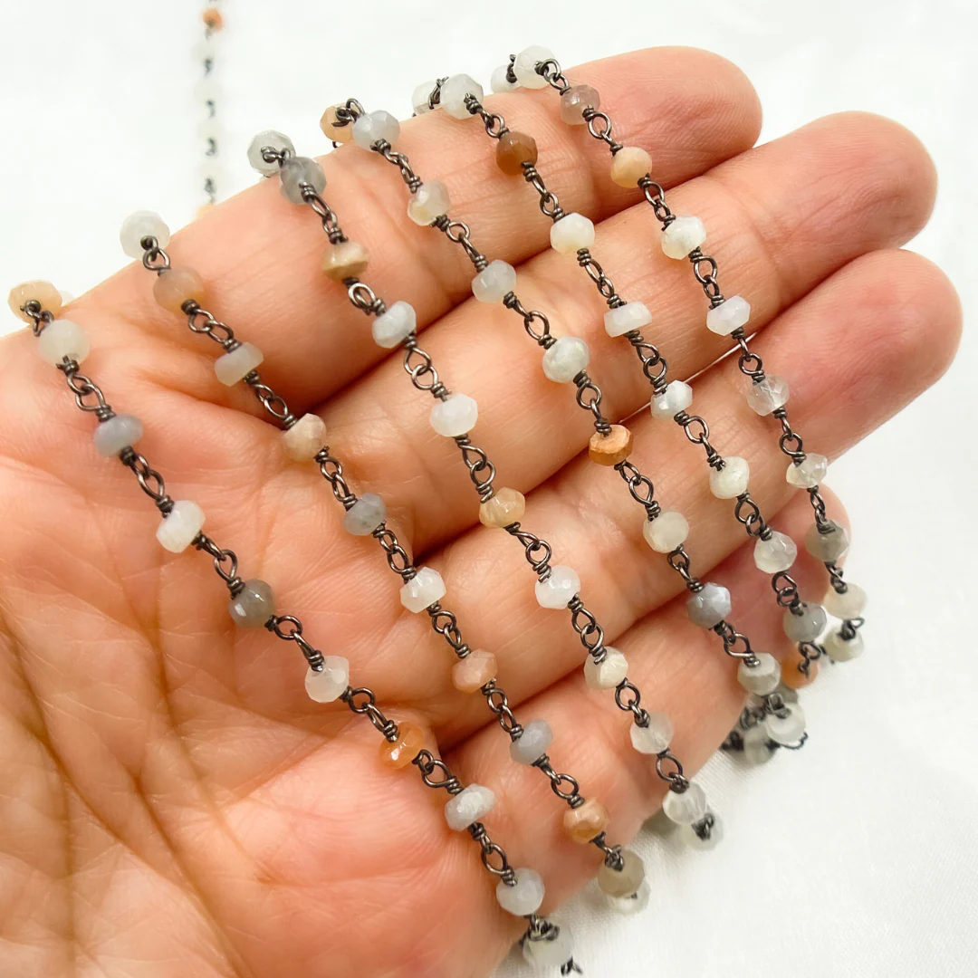 Multi Moonstone Wire Wrap Chain. MMS13 - Image 5