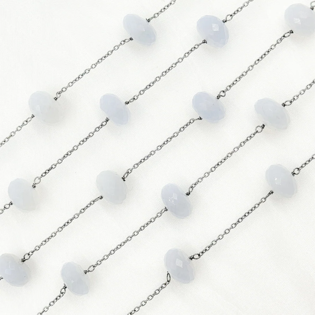 Natural Chalcedony Oxidized Wire Chain. PCL5 - Image 4