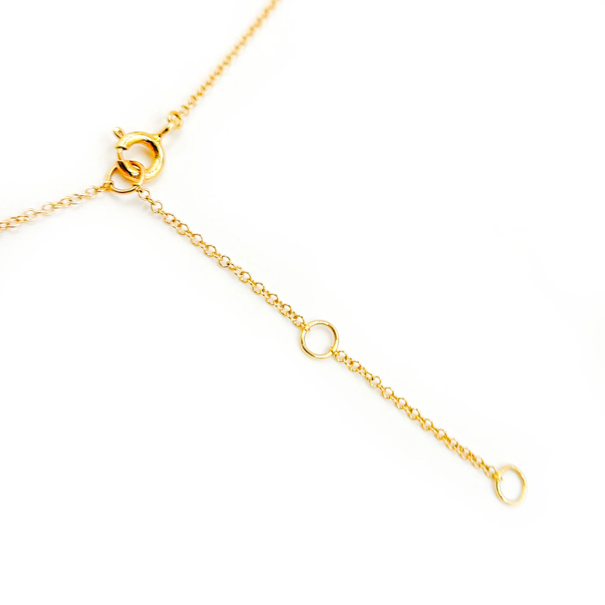 NFA72325. 14K Solid Yellow Gold Diamond Triangle Dangle Necklace - Image 4
