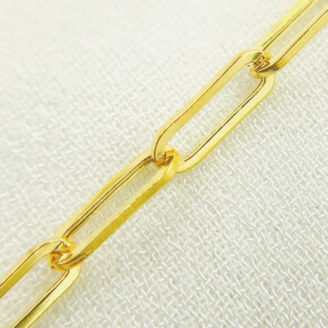 NFC71047MOP. 14K Solid Gold Paperclip Necklace with Mother of Pearl Charm - Image 4