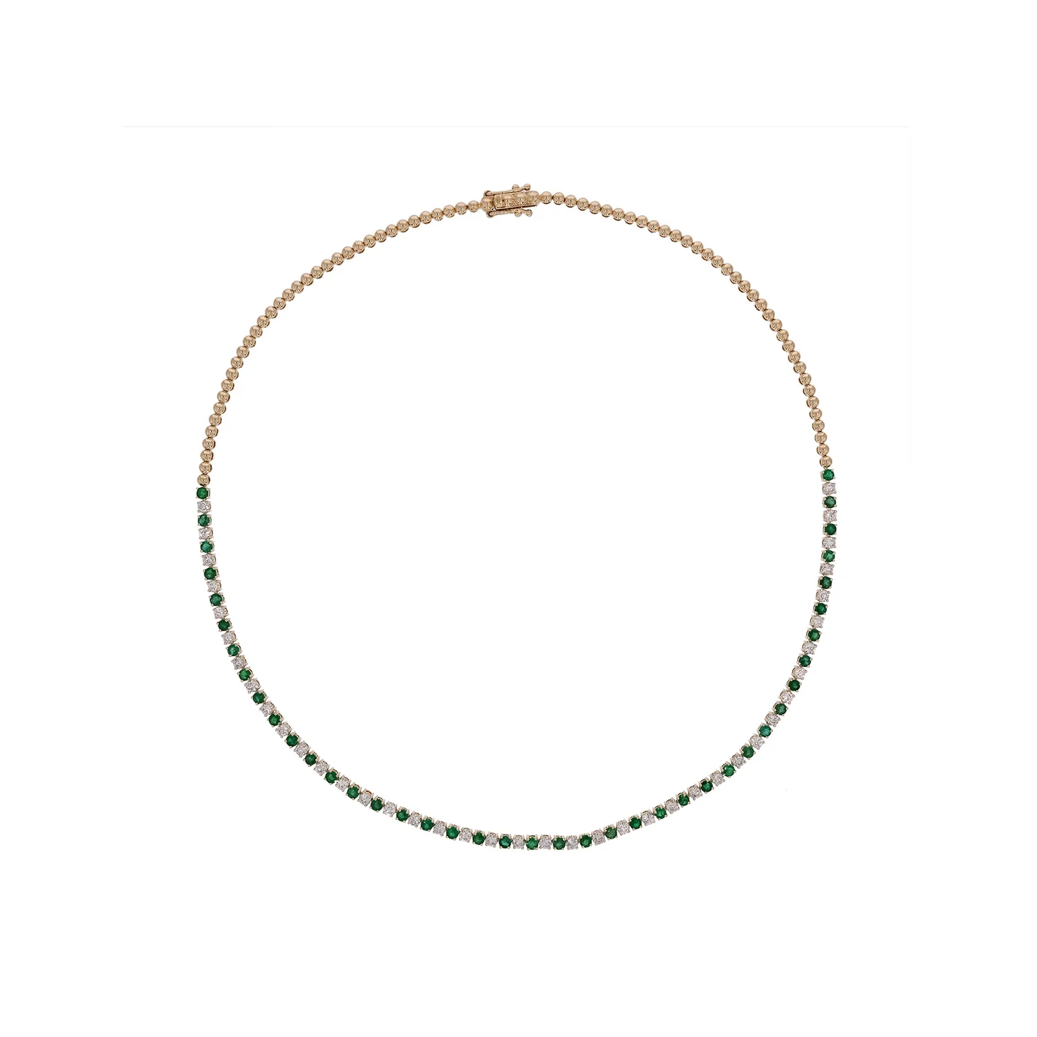 NFQ72599. 14K Solid Gold Diamond and Gemstone Fancy Necklace - Image 8