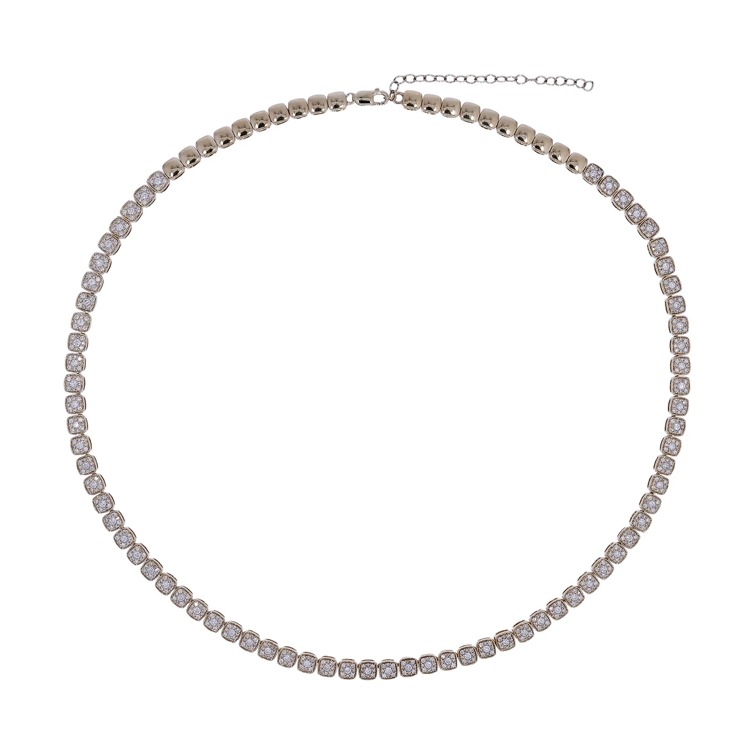 NFR72697. 14K Solid Yellow Gold Diamond Tennis Necklace - Image 3