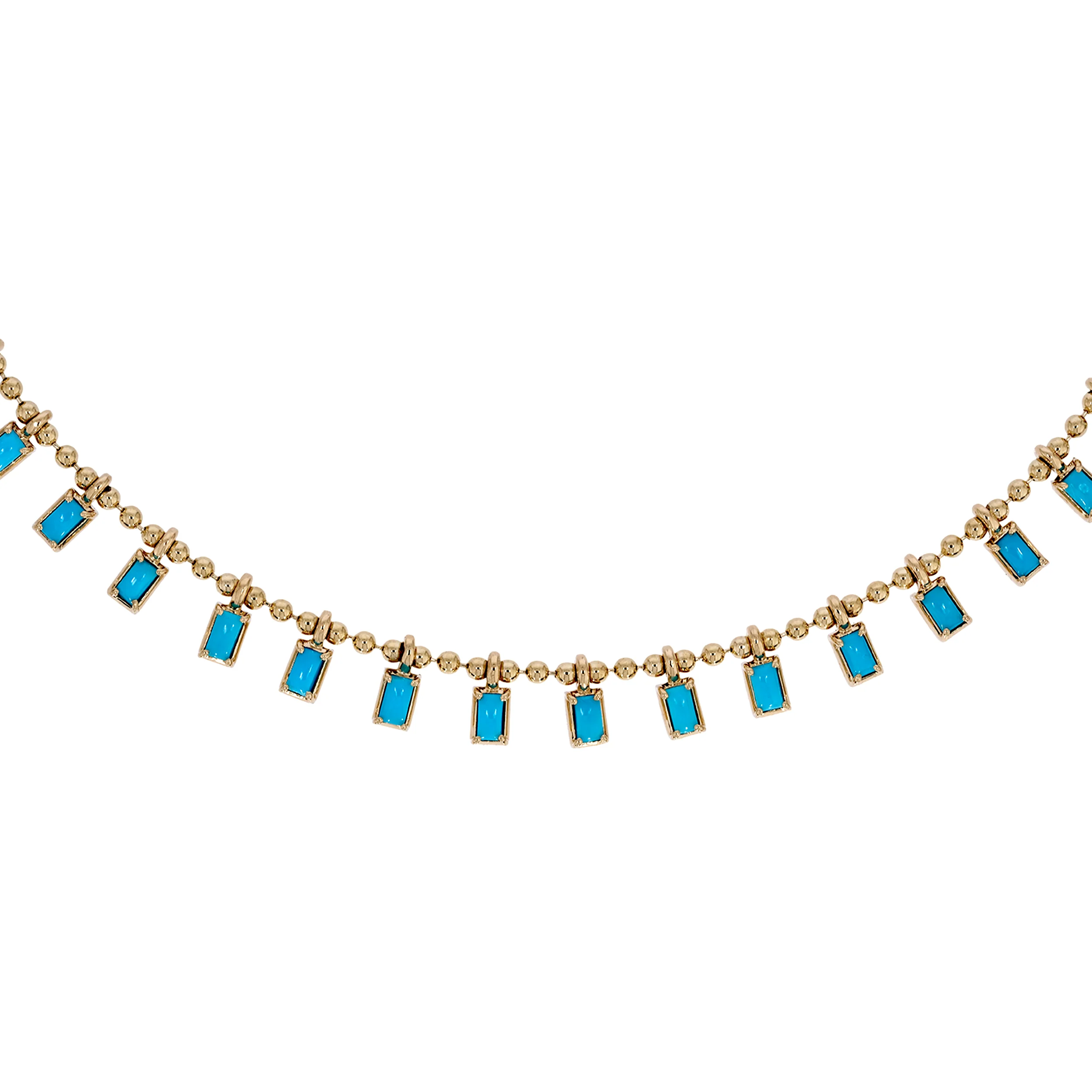 NFZ71948. 14K Solid Gold Gemstone Dangle Rectangle Necklace - Image 2