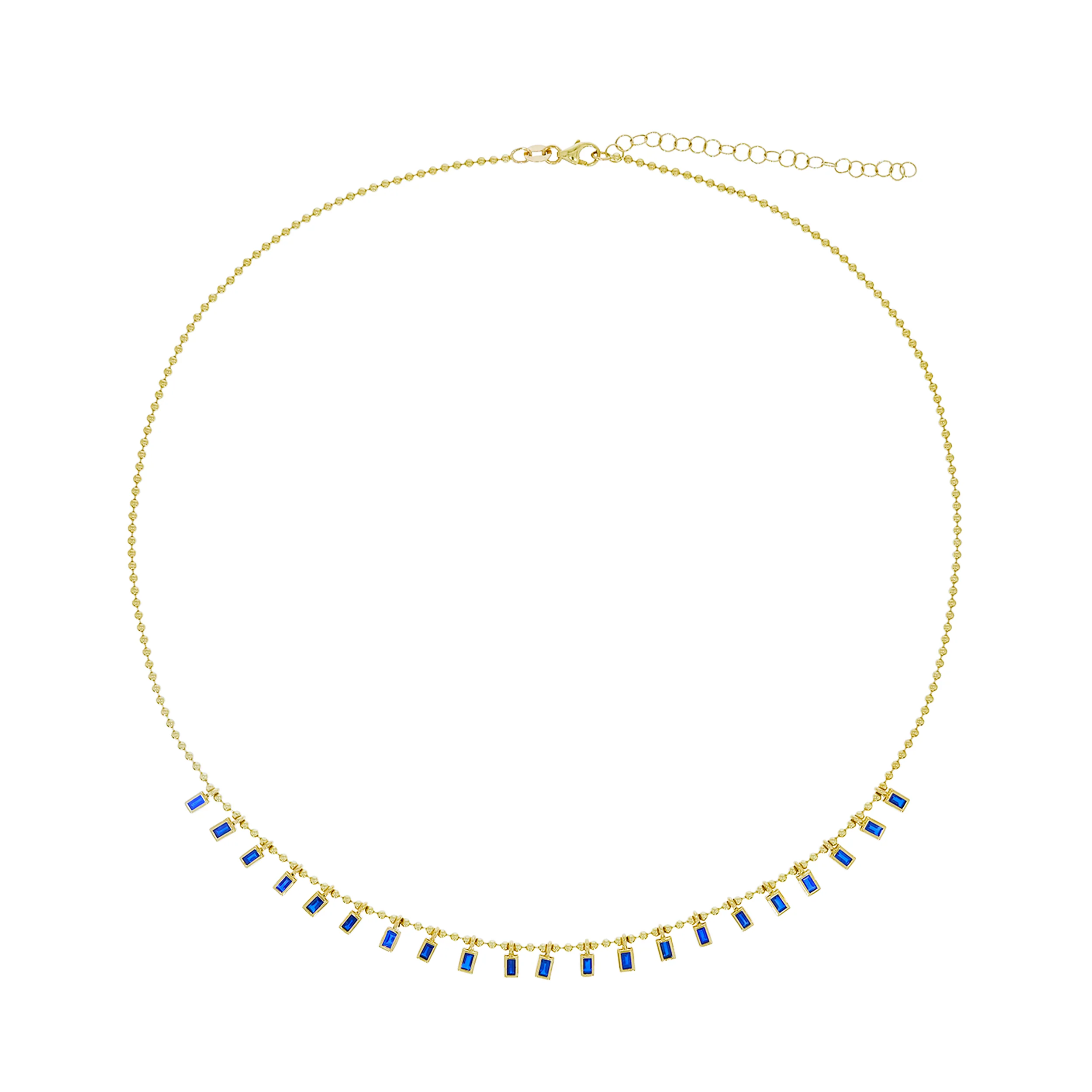 NFZ71948. 14K Solid Gold Gemstone Dangle Rectangle Necklace - Image 5