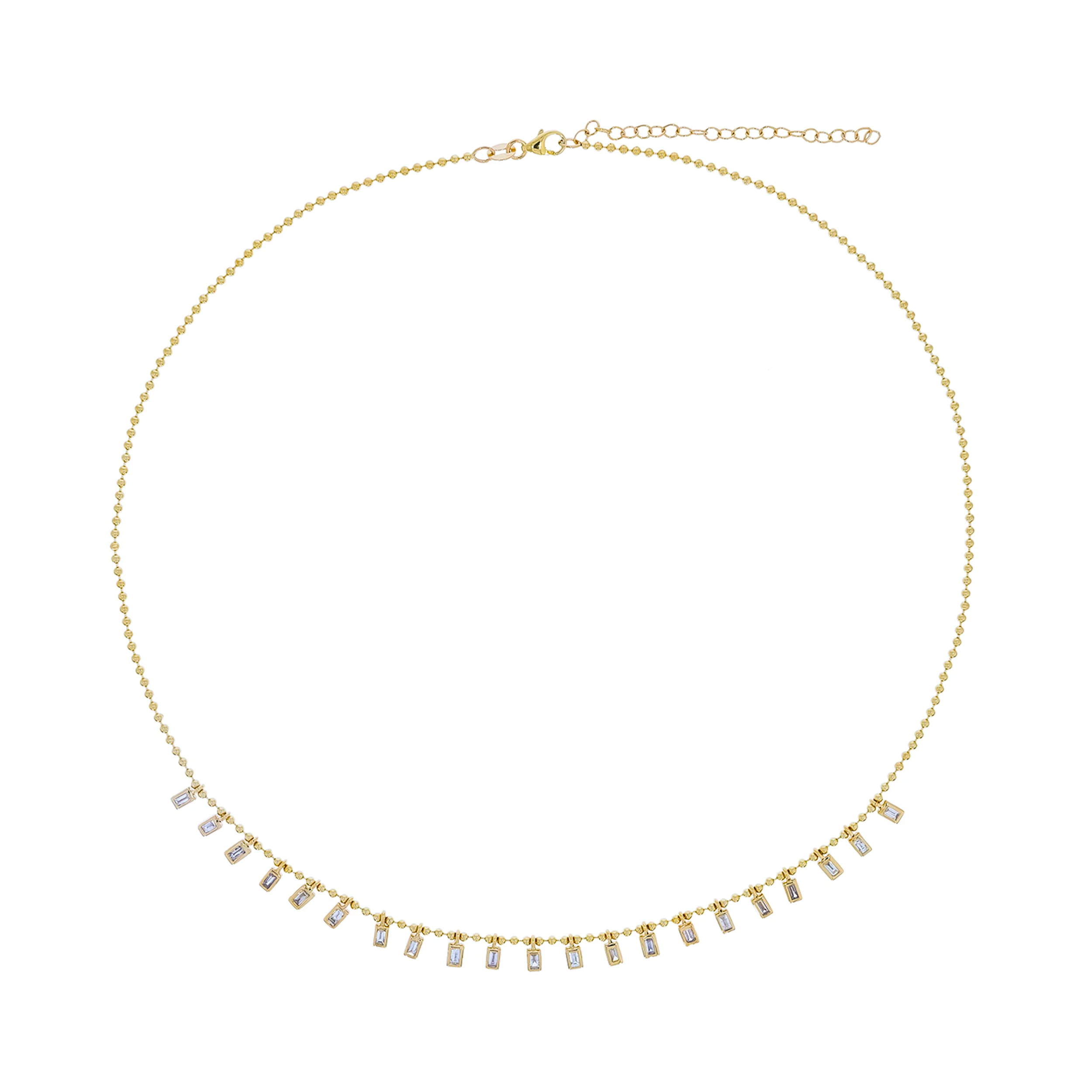 NFZ71948. 14K Solid Gold Gemstone Dangle Rectangle Necklace - Image 9