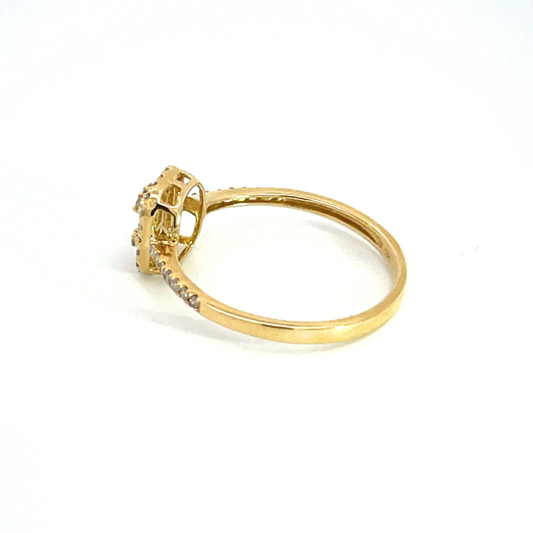 TJ0002. 14k Solid Gold Diamond Rectangle Engagement Ring - Image 7