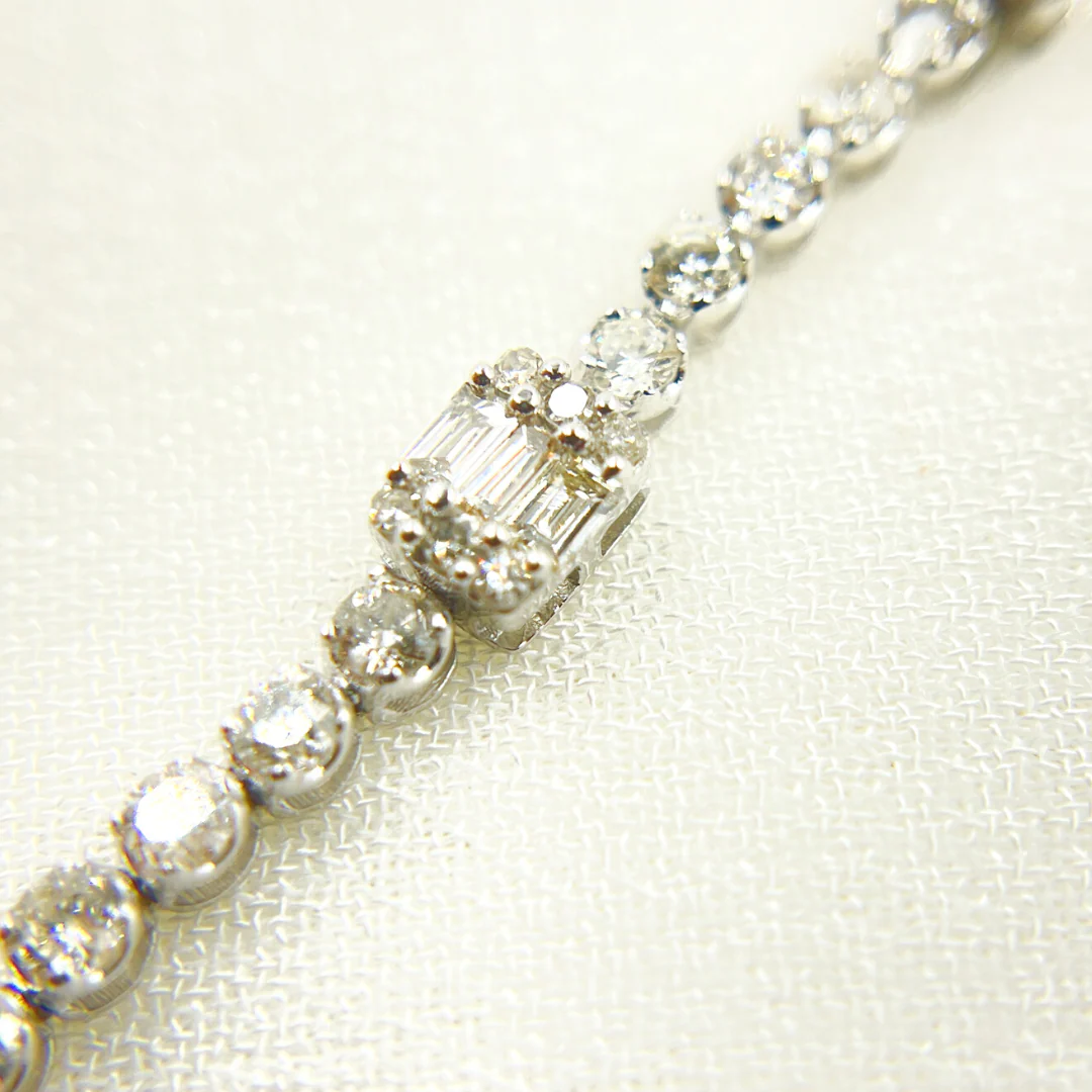 TJ0016. 14k Solid Gold Diamond Bracelet - Image 6