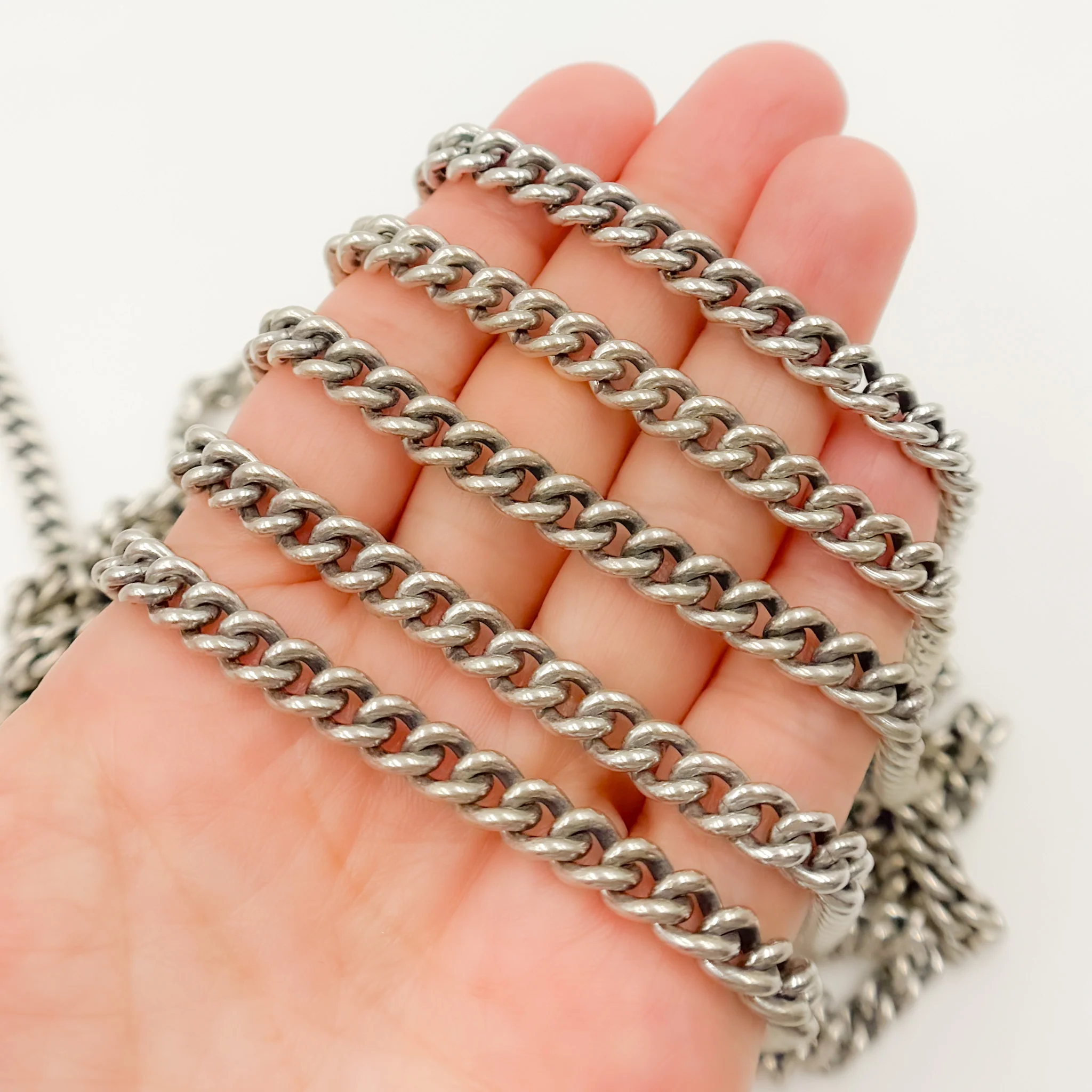 7005COX. Oxidized Silver Heavy Curb Chain