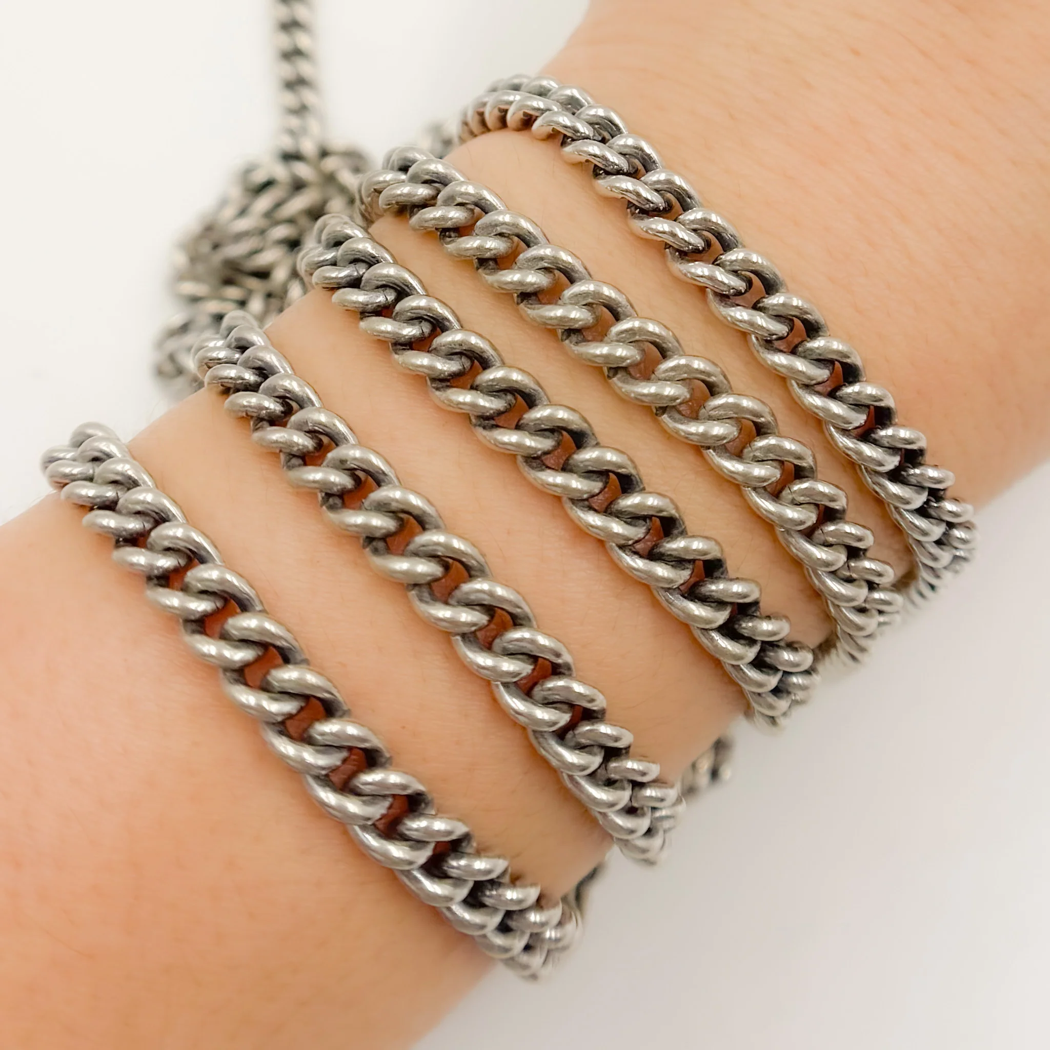 7005COX. Oxidized Silver Heavy Curb Chain - Image 4