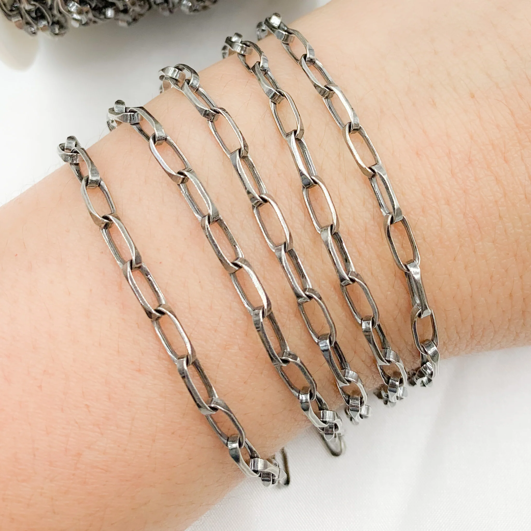 Y53OX. Oxidized 925 Sterling Silver Box Chain - Image 3