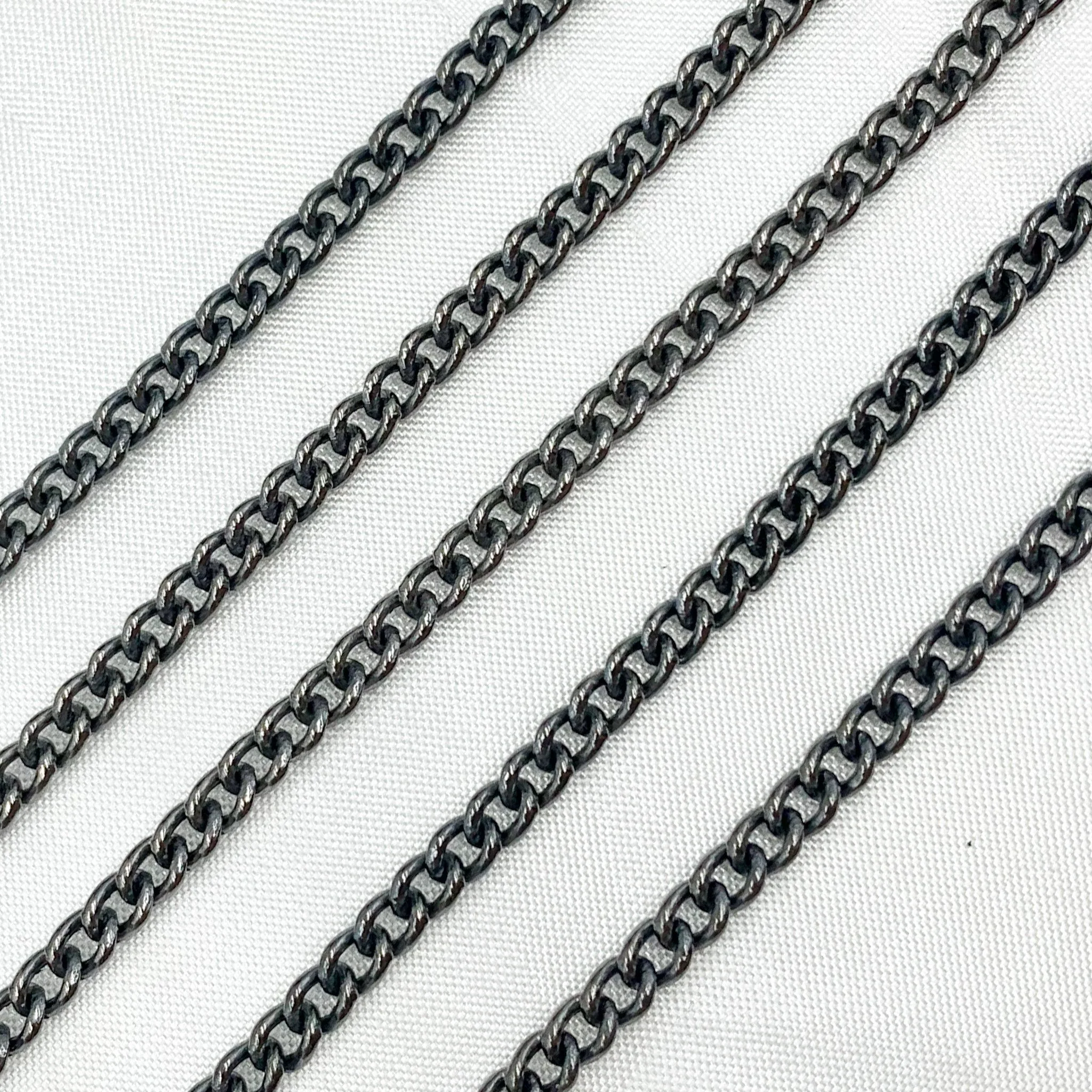 Y1OX. Oxidized Sterling Silver Curb Chain - Image 3