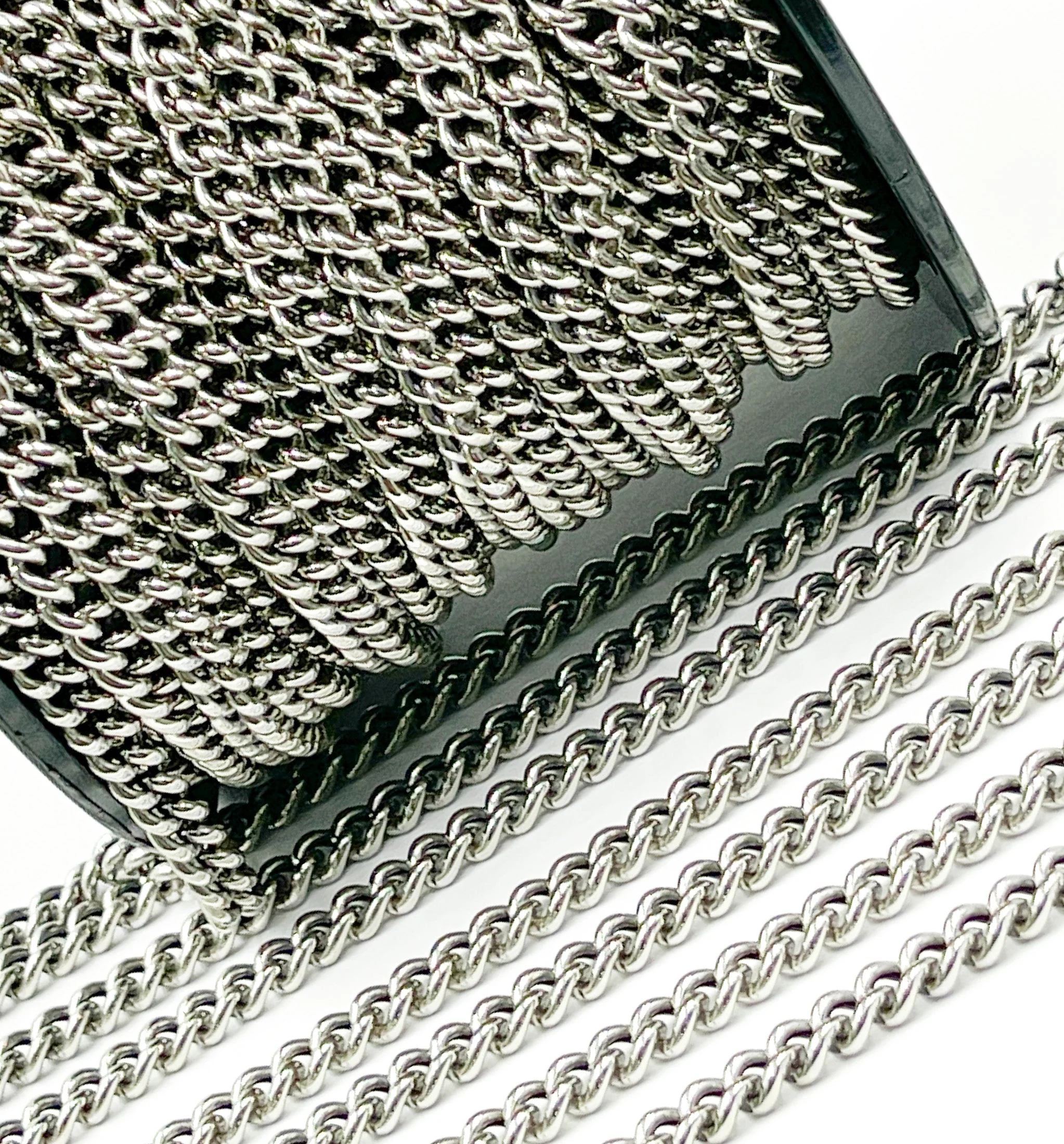 Y3OX. Sterling Silver Oxidized Curb Chain - Image 7