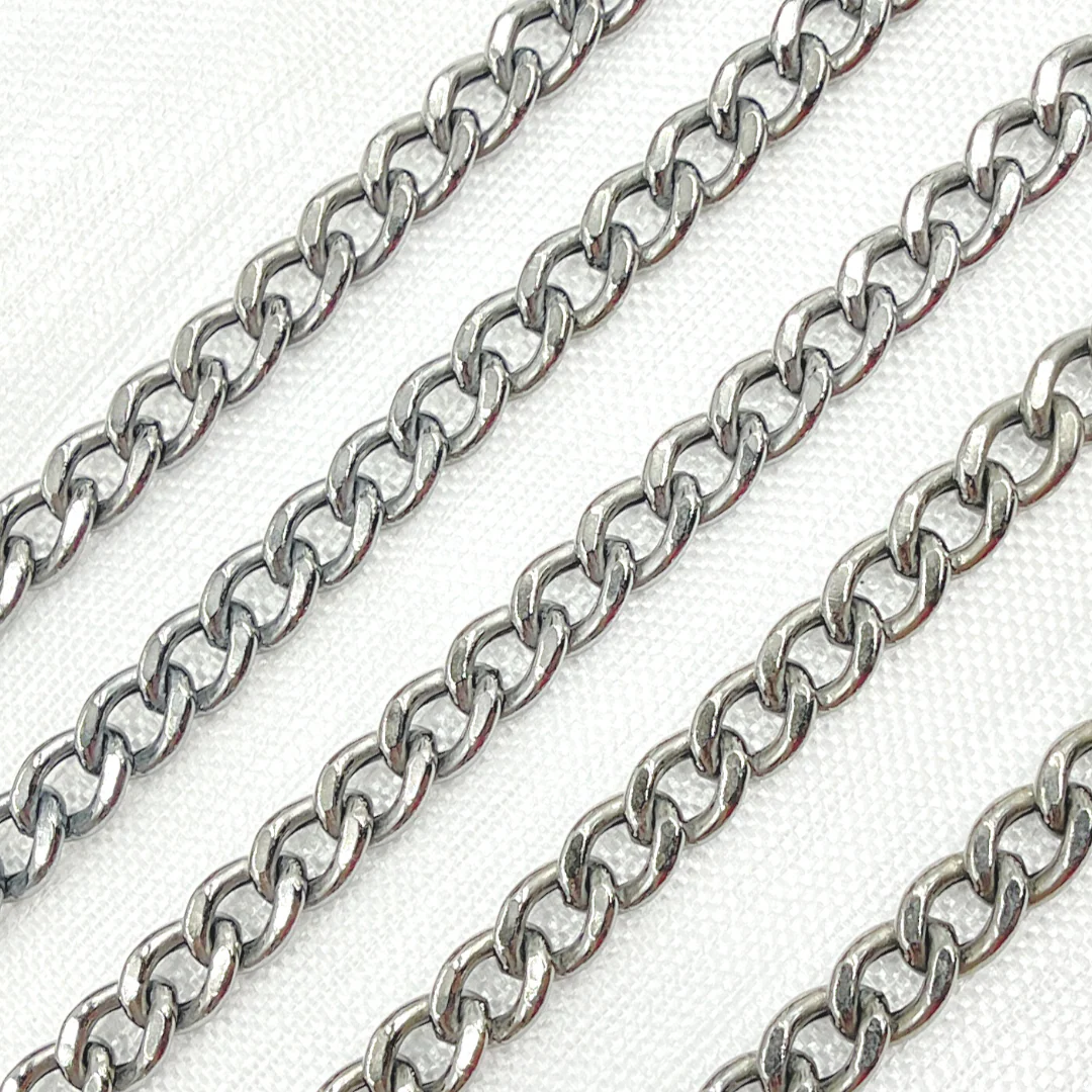 V44OX. Oxidized Sterling Silver Curb Link Chain - Image 3