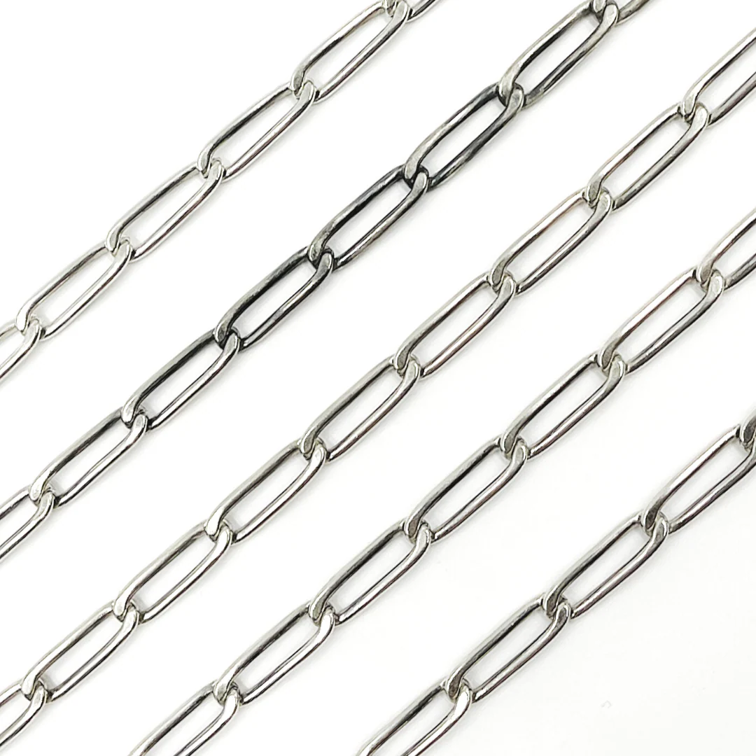 299OX. Oxidized 925 Sterling Silver Paperclip Chain - Image 3