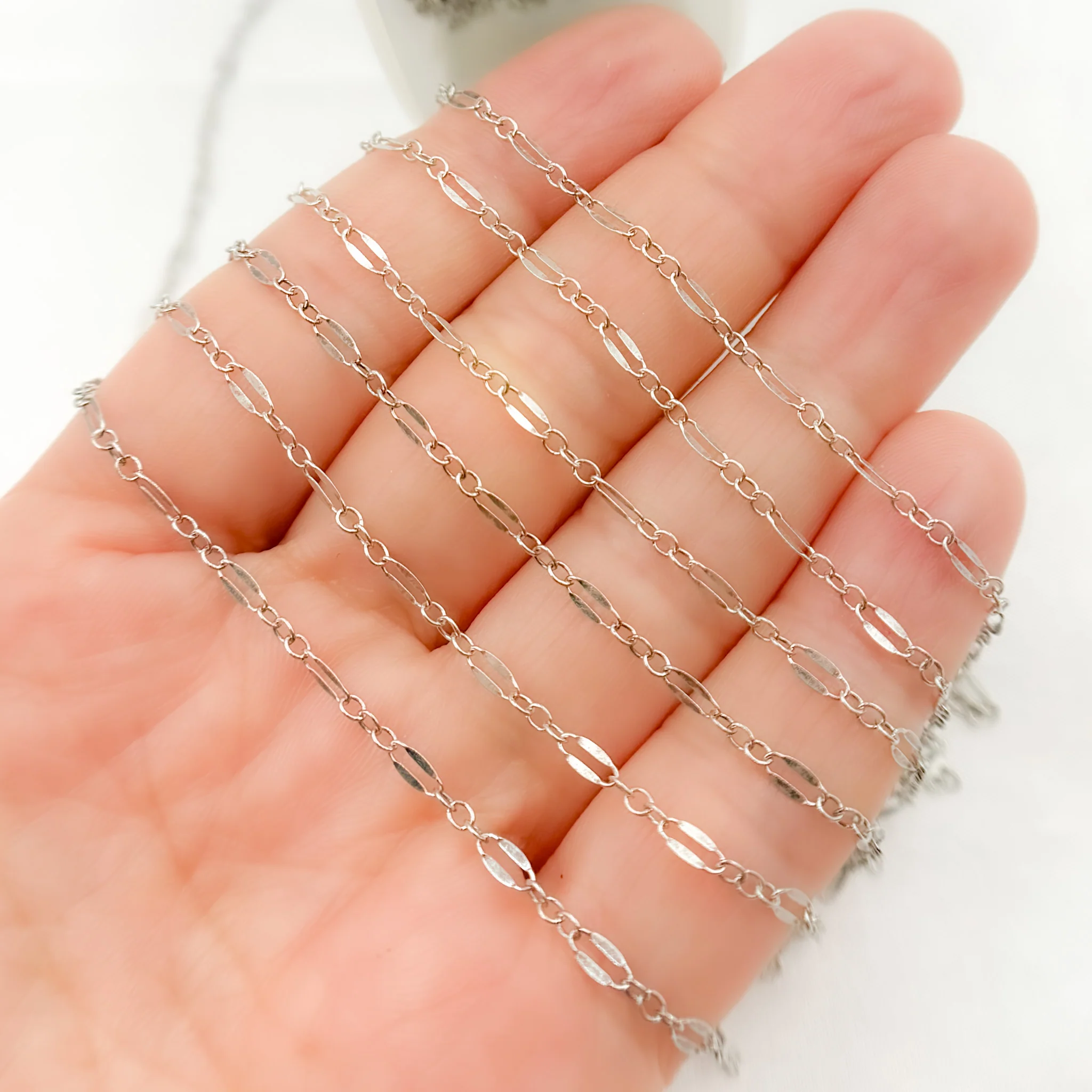 1175OX. Oxidized Sterling Silver Flat Marina Chain