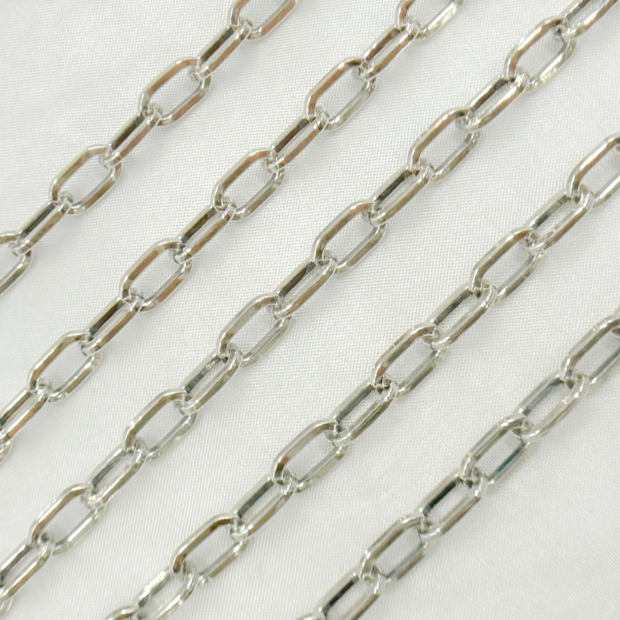 V138OX. Oxidized 925 Sterling Silver Flat Oval Link Chain - Image 4