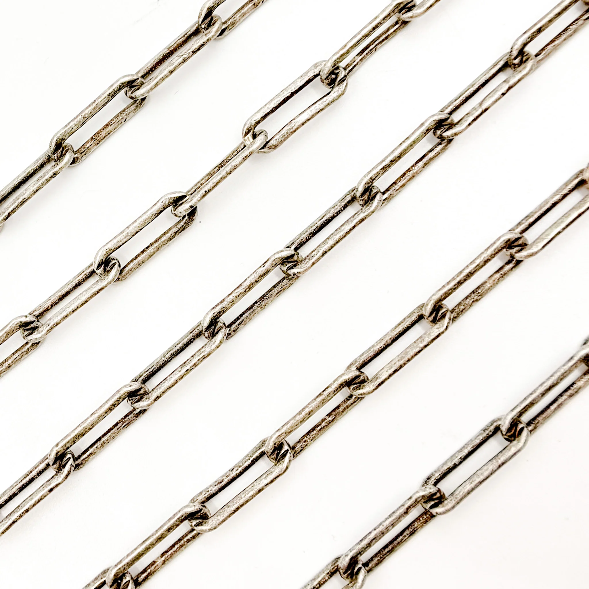 351OX. Oxidized Sterling Silver Matt Paperclip Chain - Image 3