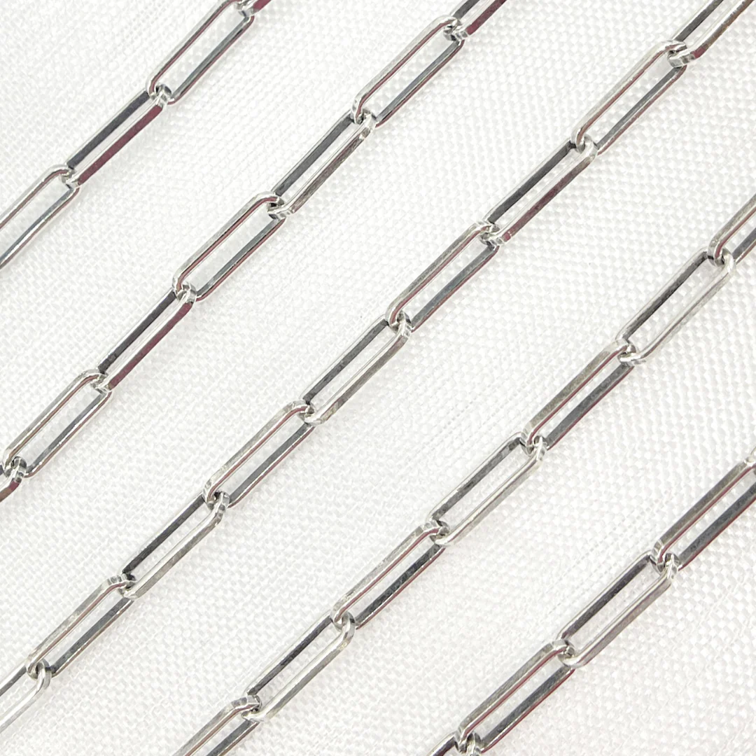 V128OX. Oxidized 925 Sterling Silver Flat Paperclip Link Chain - Image 3