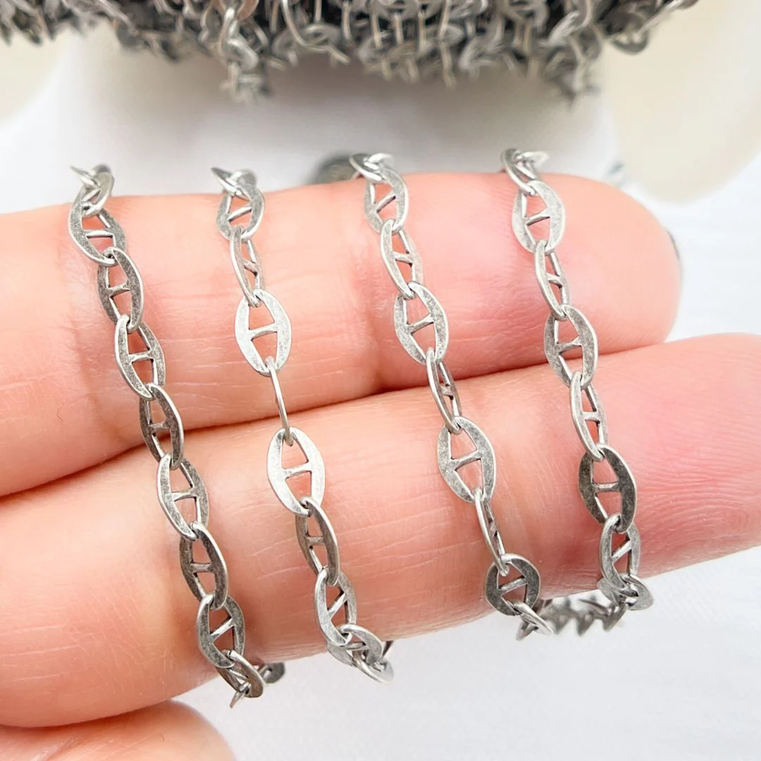 Z51OX. Oxidized Sterling Silver Marina Chain