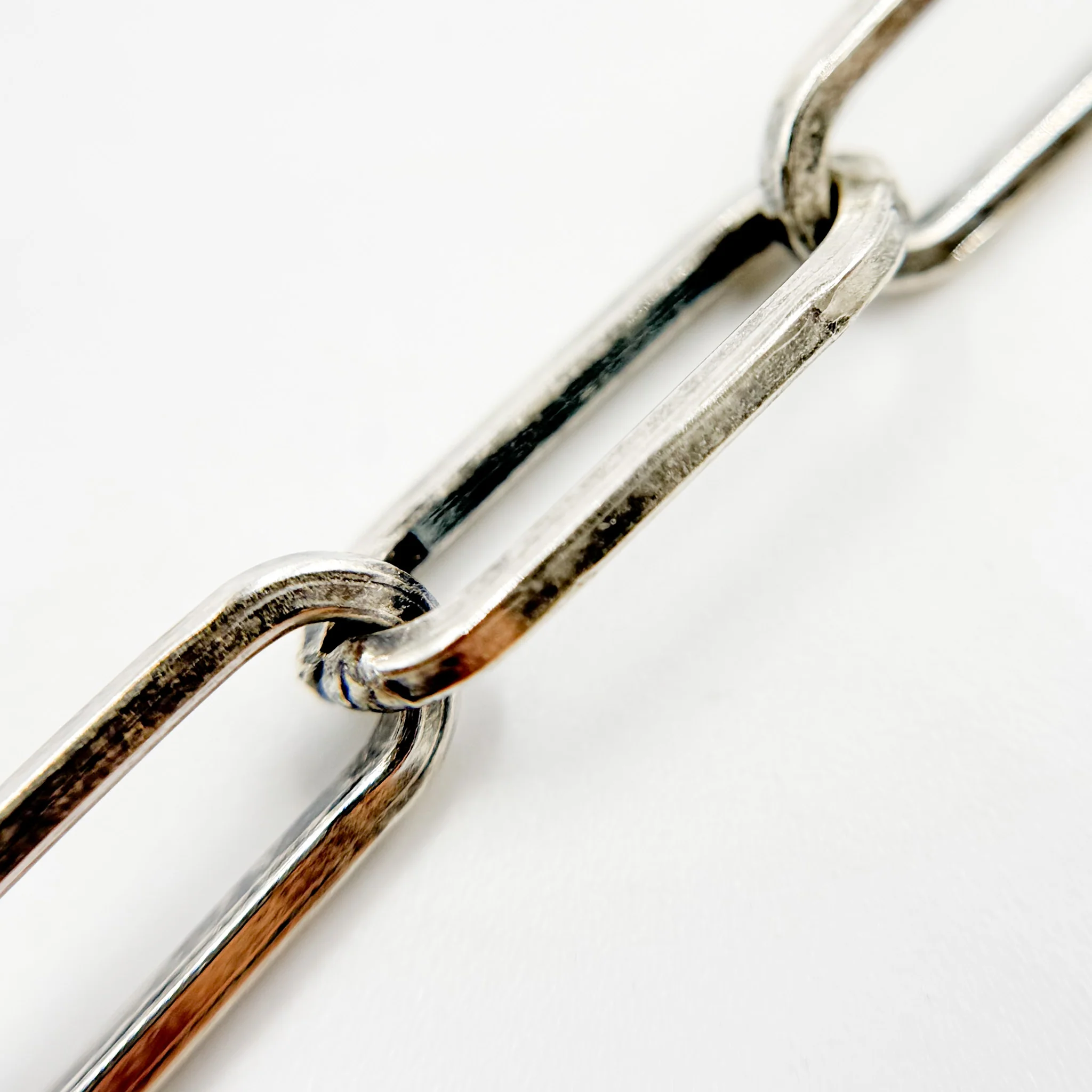V13OX. Oxidized Sterling Silver Flat Paperclip Chain - Image 2