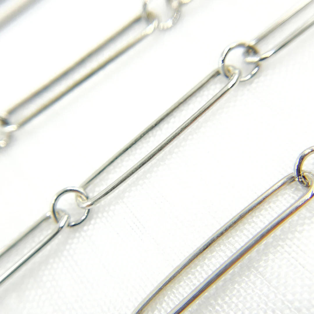 V39OX. Oxidized Sterling Silver Paperclip Link Chain - Image 4
