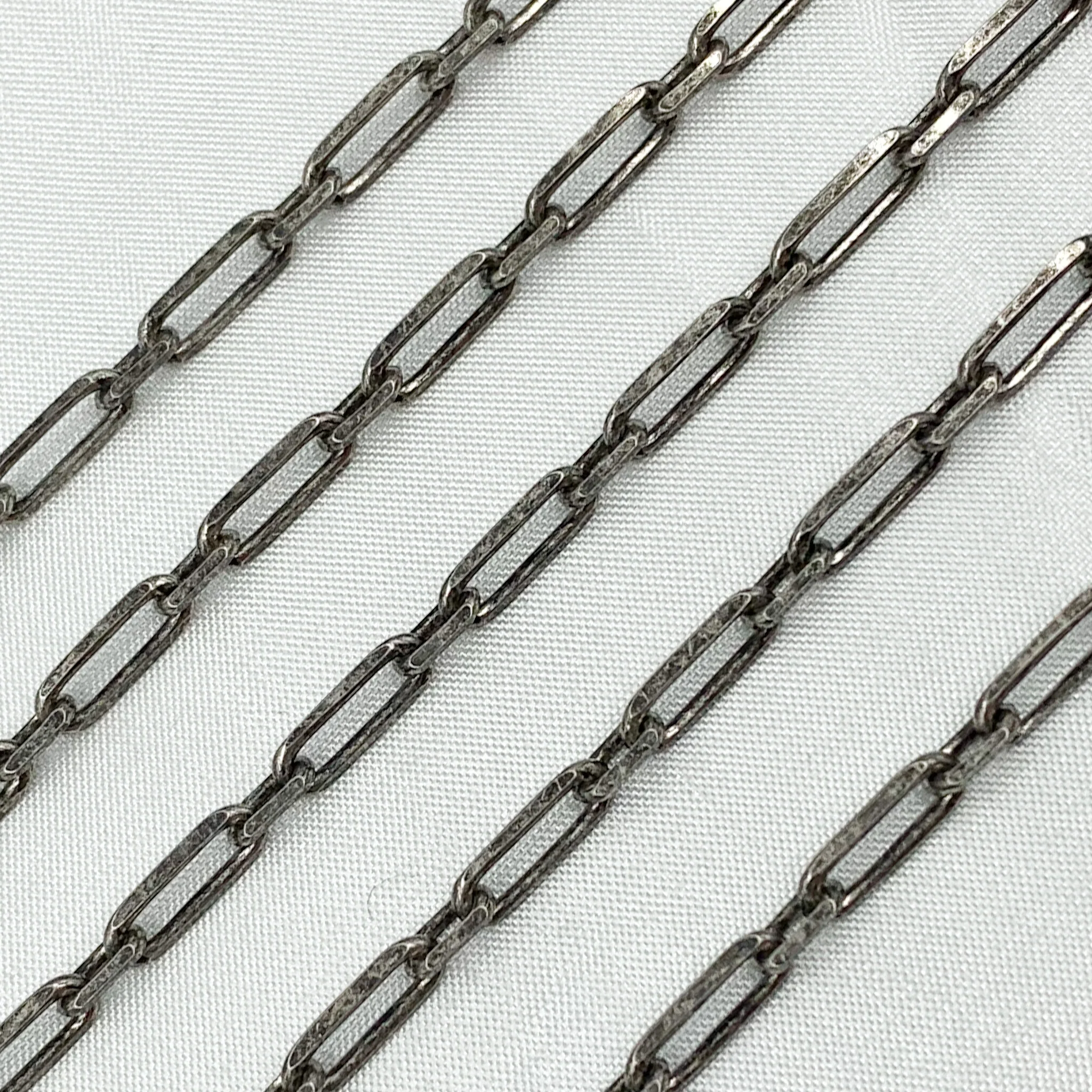 Z47OX. Oxidized Sterling Silver Paperclip Link Chain - Image 2
