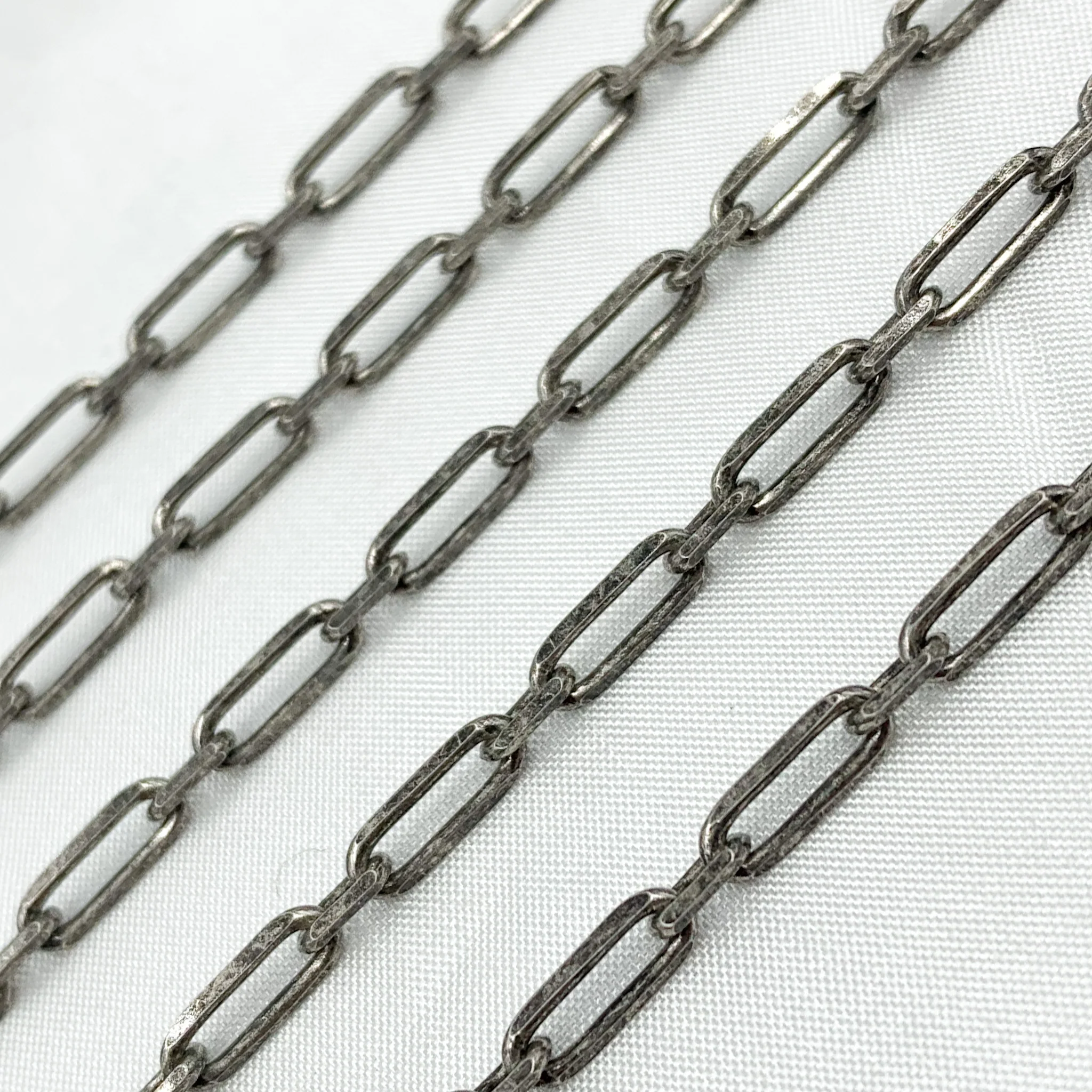 Z47OX. Oxidized Sterling Silver Paperclip Link Chain - Image 4