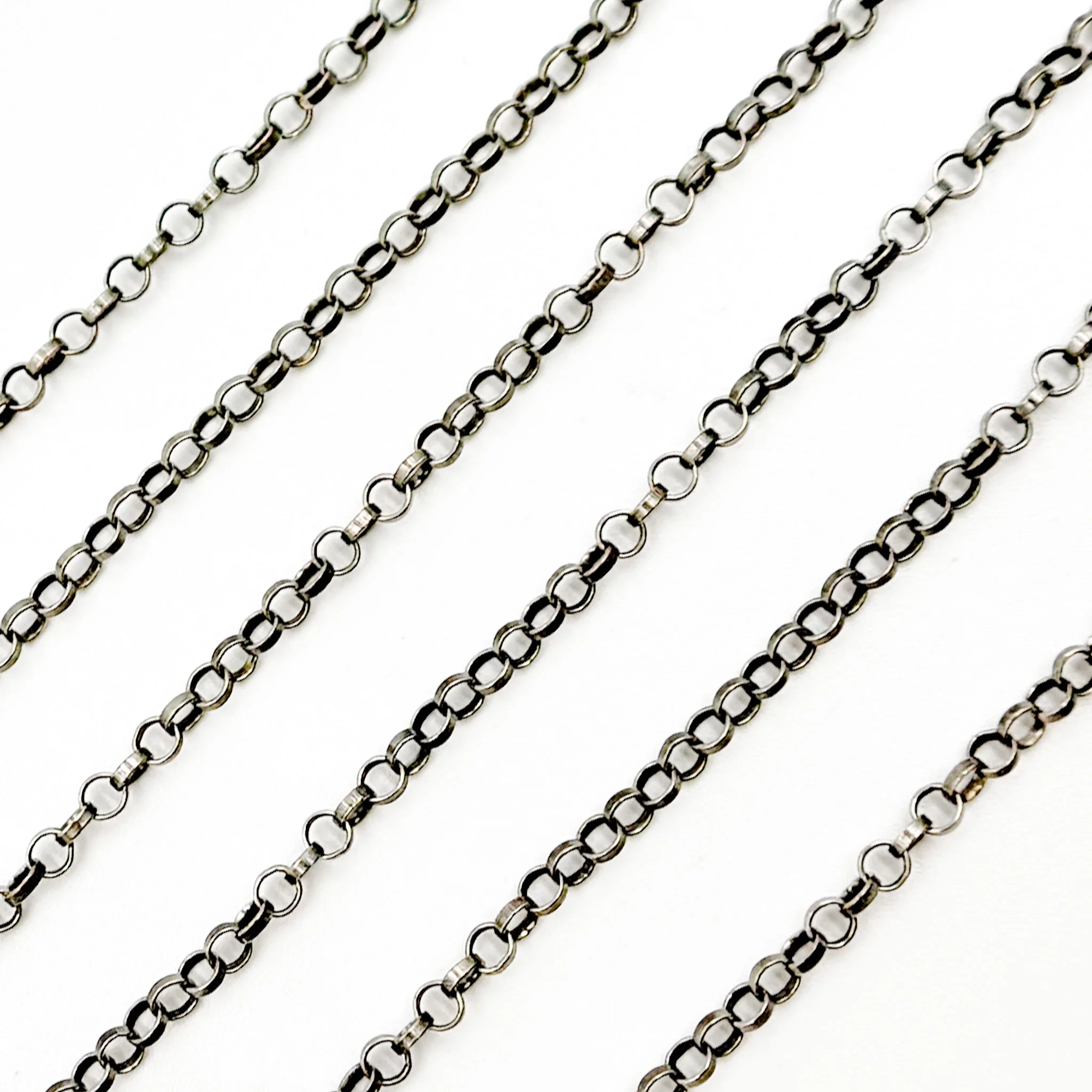 977OX. Oxidized Sterling Silver Rolo Chain - Image 4