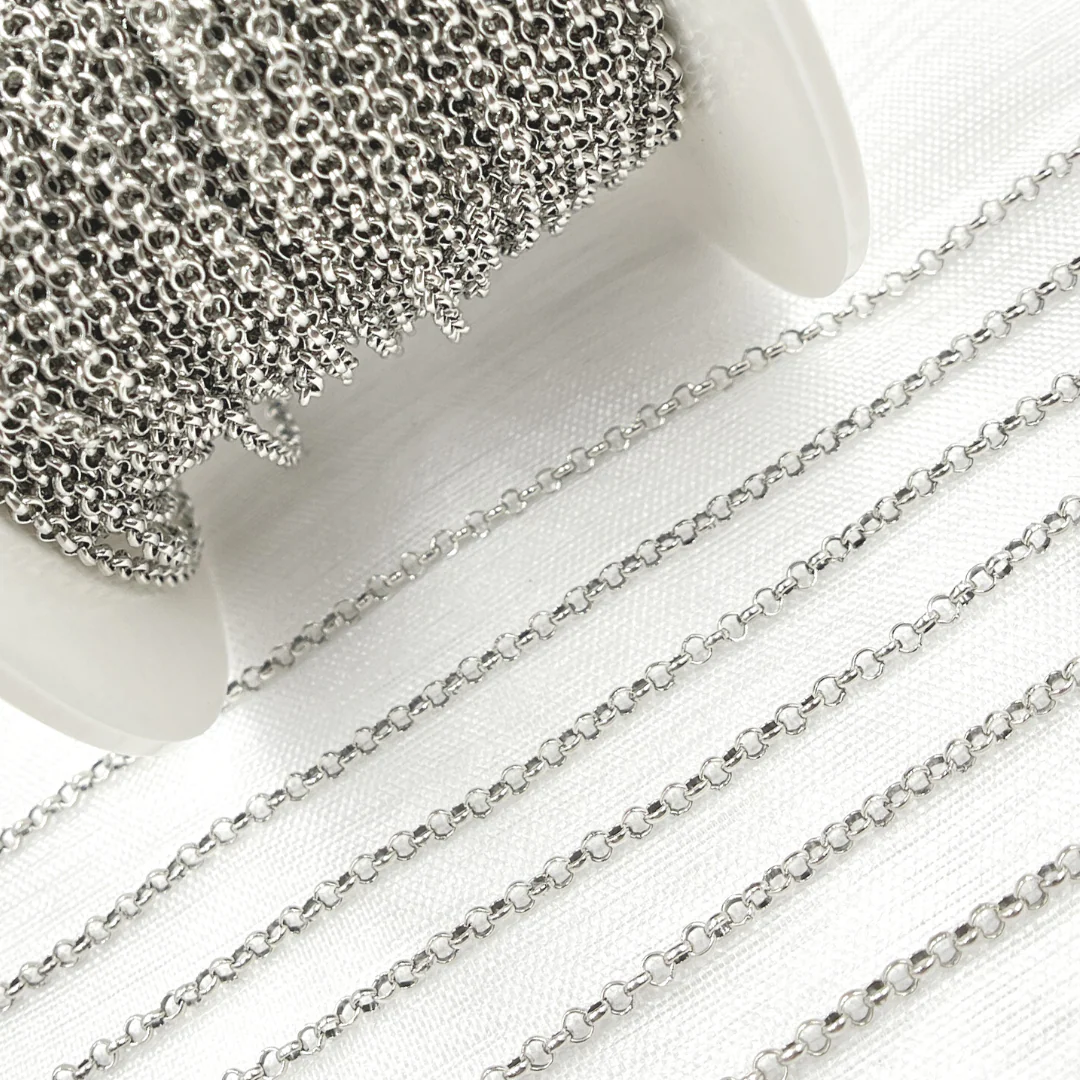 V107OX. Oxidized Sterling Silver Rolo Chain - Image 4