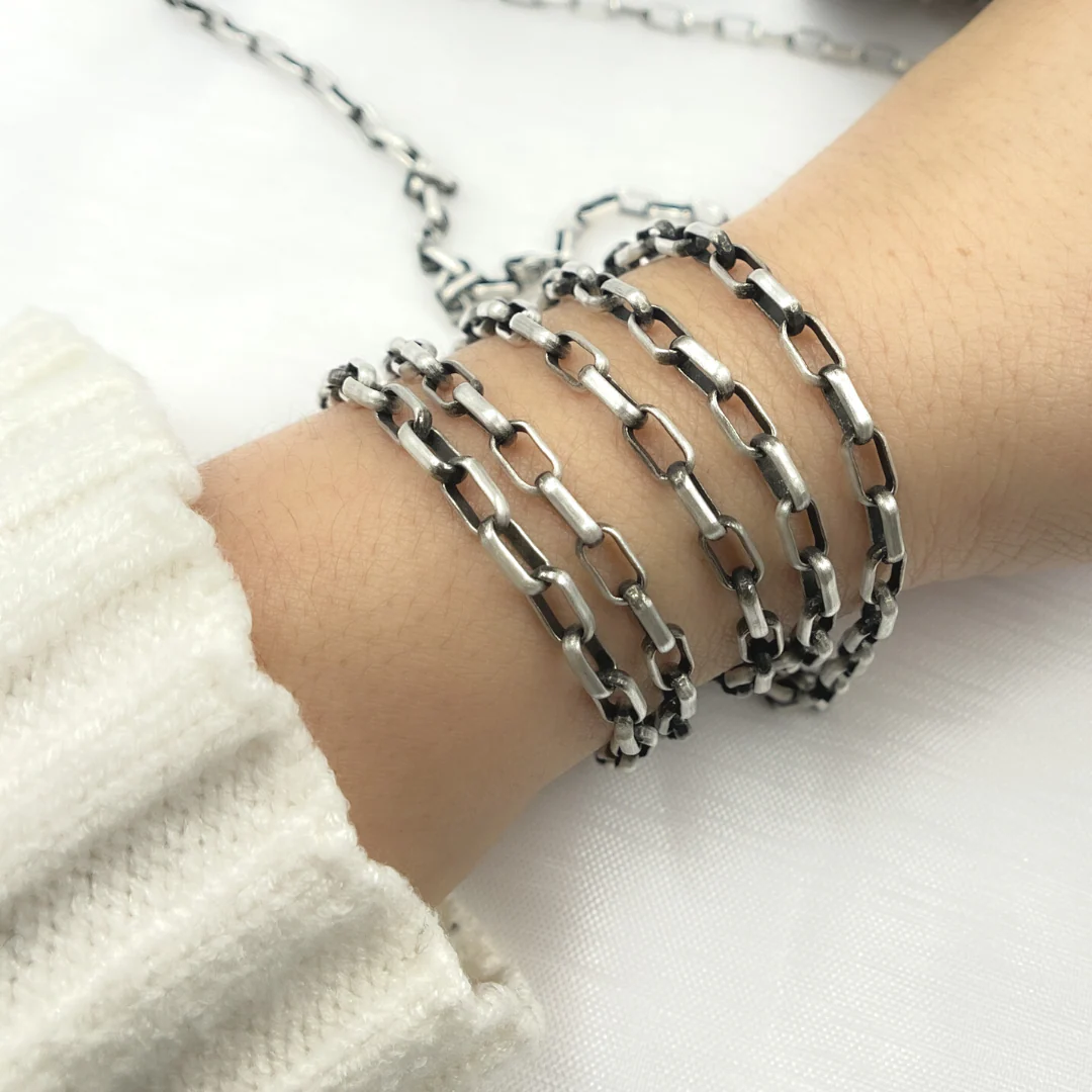 Z86OX-Y142OX. Oxidized 925 Sterling Silver Smooth Box Chain