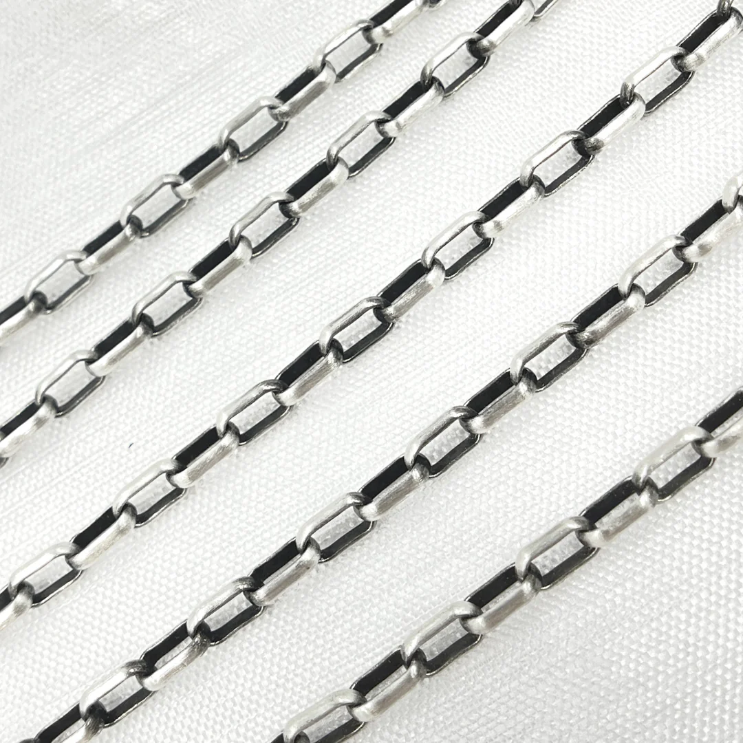 Z86OX-Y142OX. Oxidized 925 Sterling Silver Smooth Box Chain - Image 2