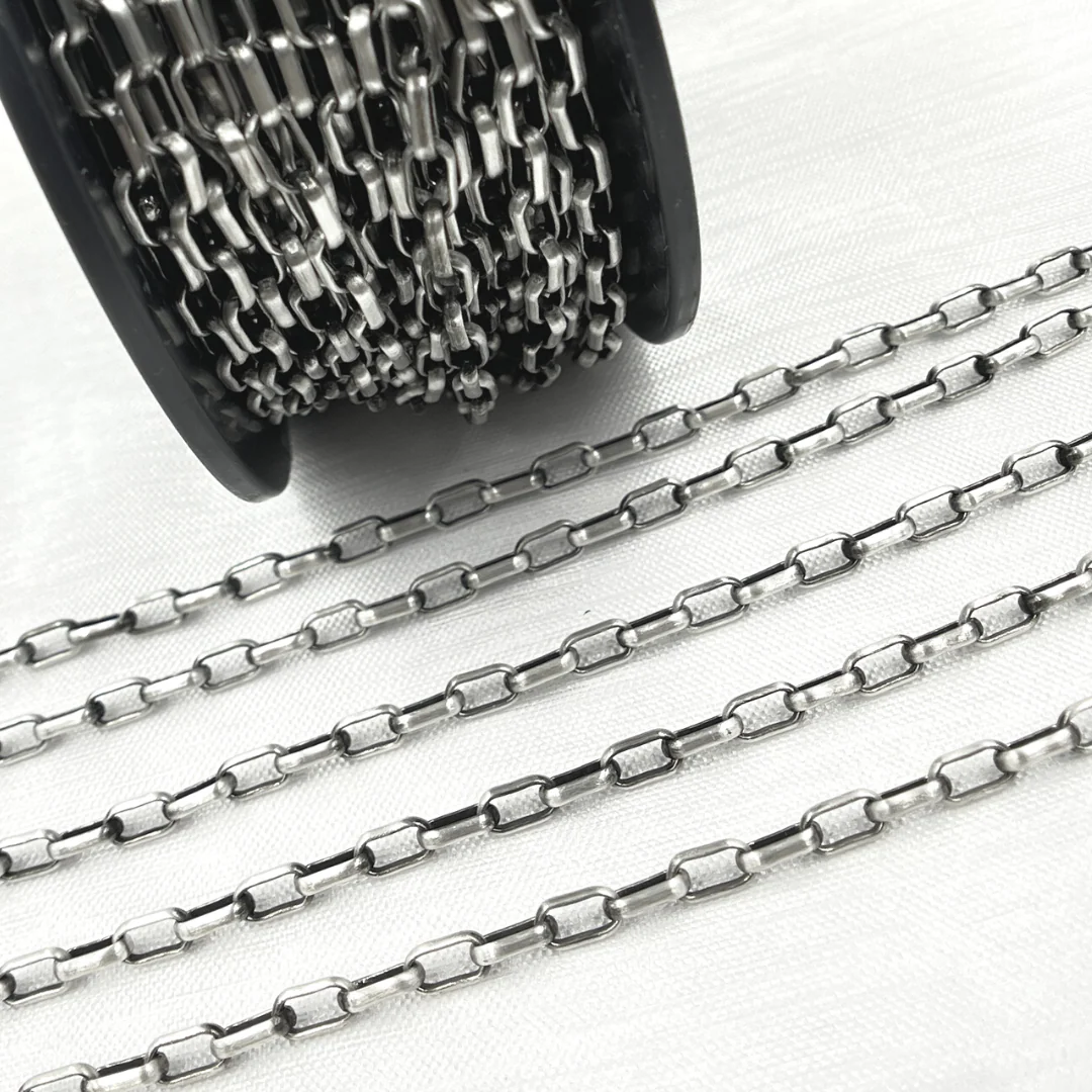 Z86OX-Y142OX. Oxidized 925 Sterling Silver Smooth Box Chain - Image 3