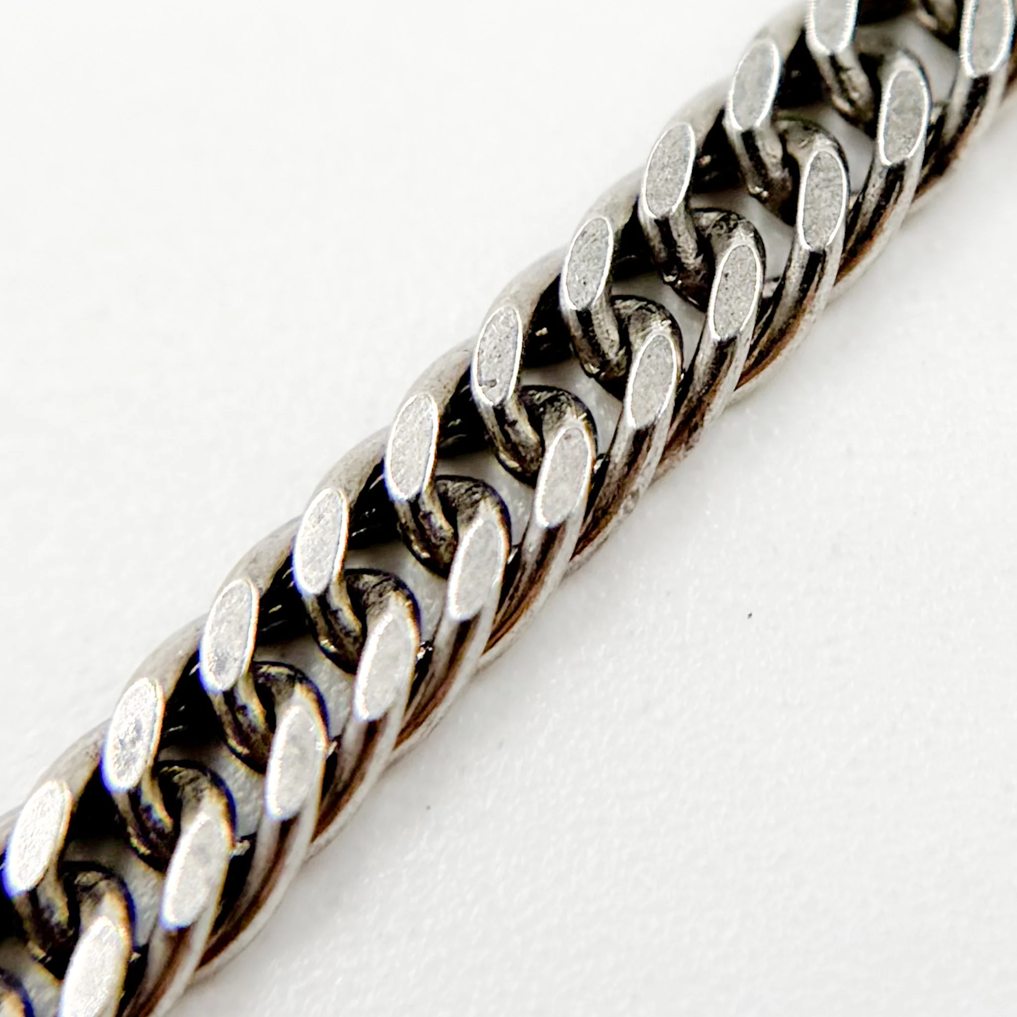 Y67OX. Oxidized Sterling Silver Solid Double Curb Chain - Image 5