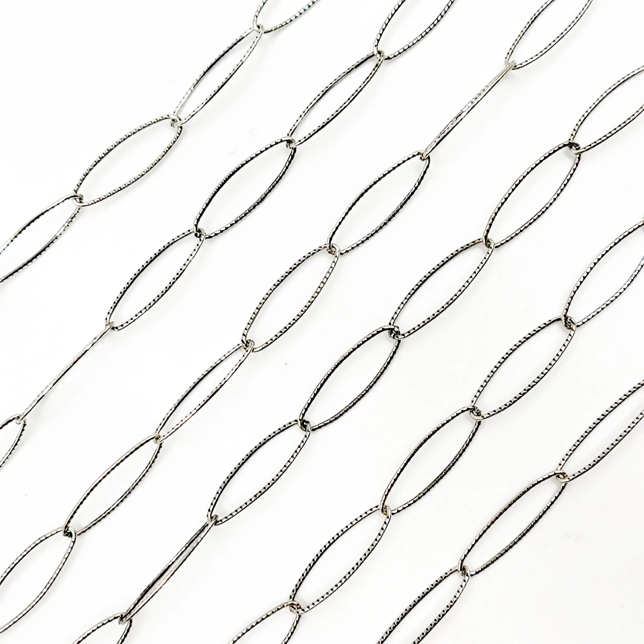 700TWOX. Oxidized Sterling Silver Twisted Oval Link Chain - Image 3