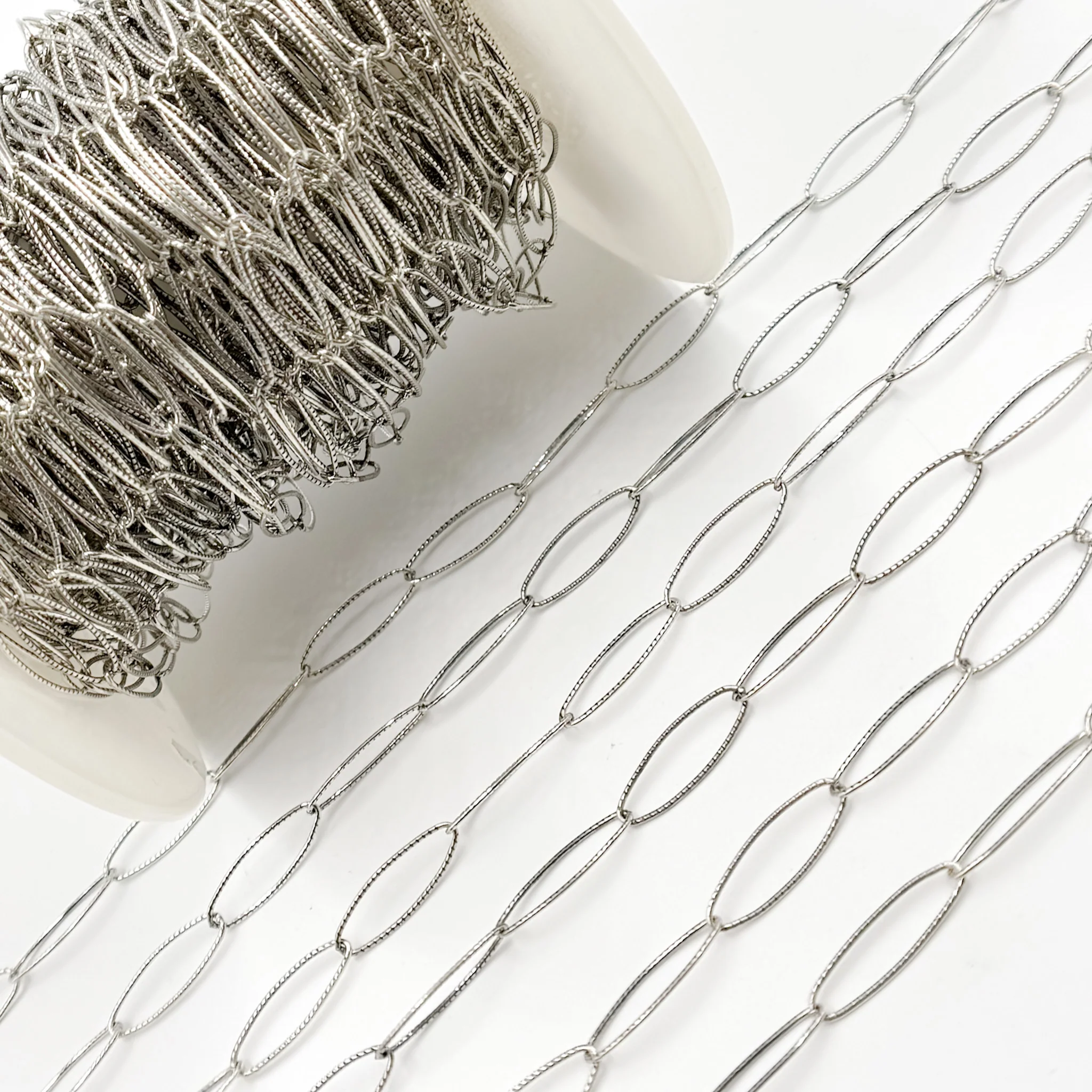 700TWOX. Oxidized Sterling Silver Twisted Oval Link Chain - Image 4